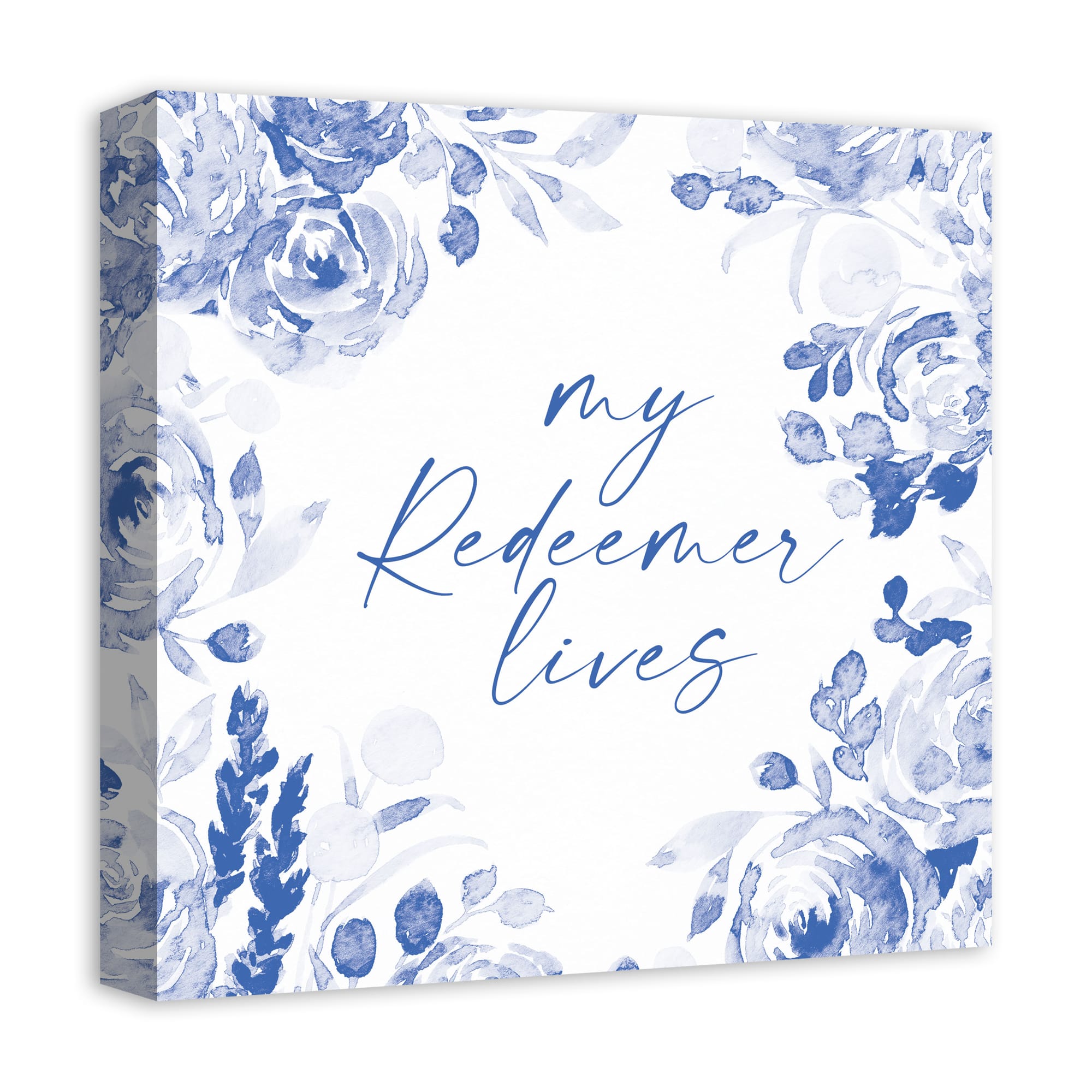 My Redeemer Lives Florals 16" x 16" Canvas Wall Art