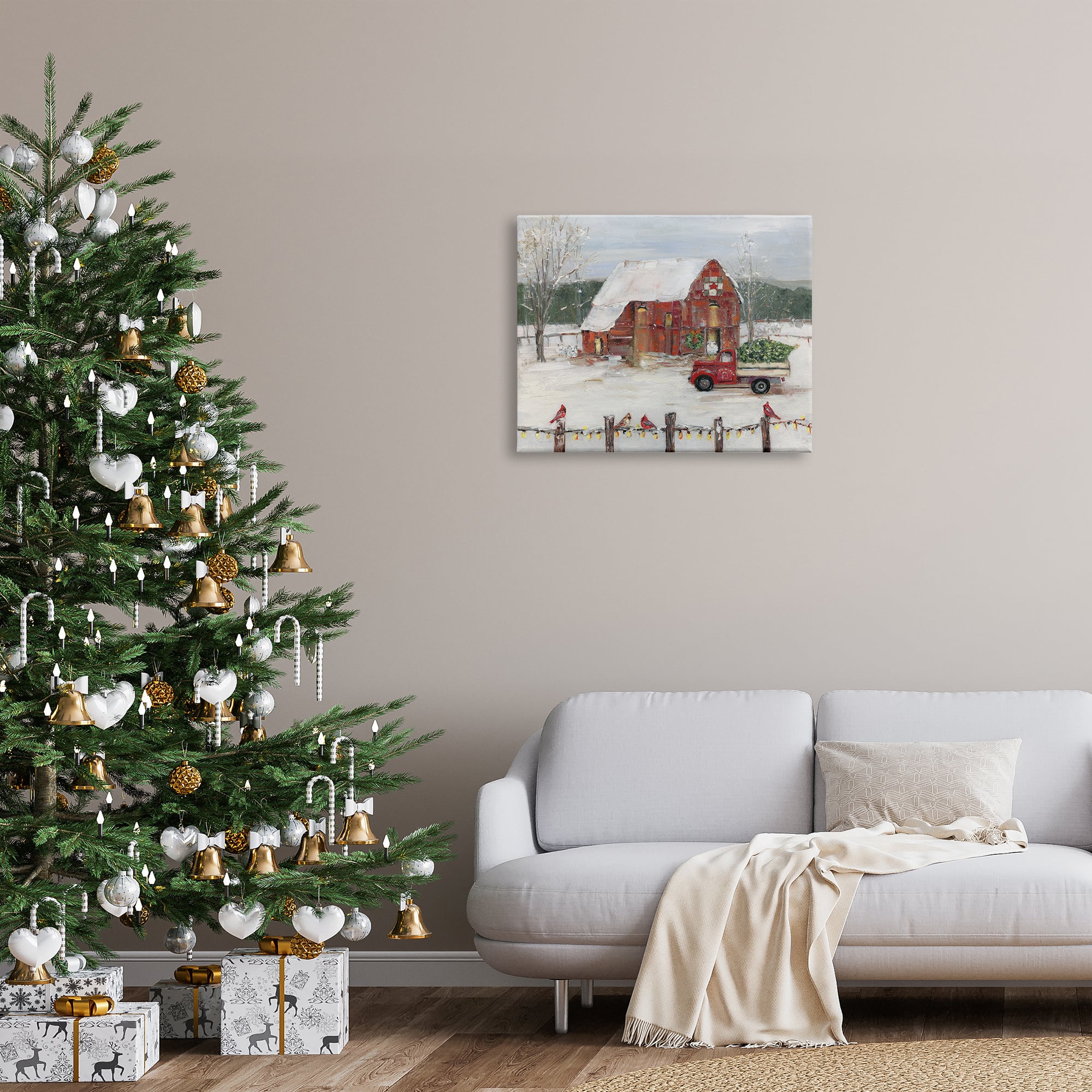 Stupell Industries Snowy Holiday Tree Farm Landscape Canvas Wall Art