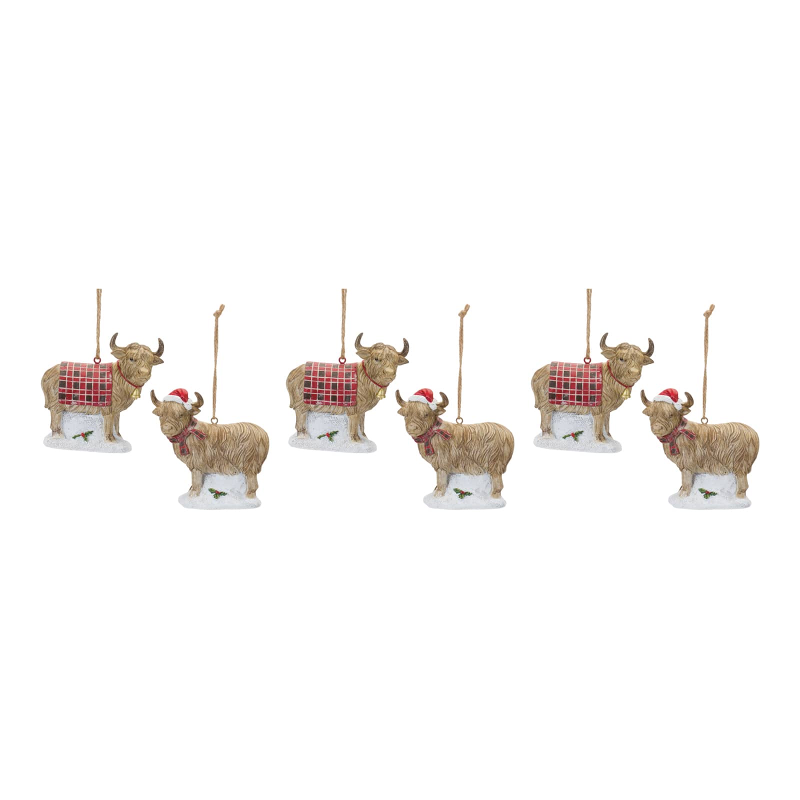 Highland Cow Ornament Set