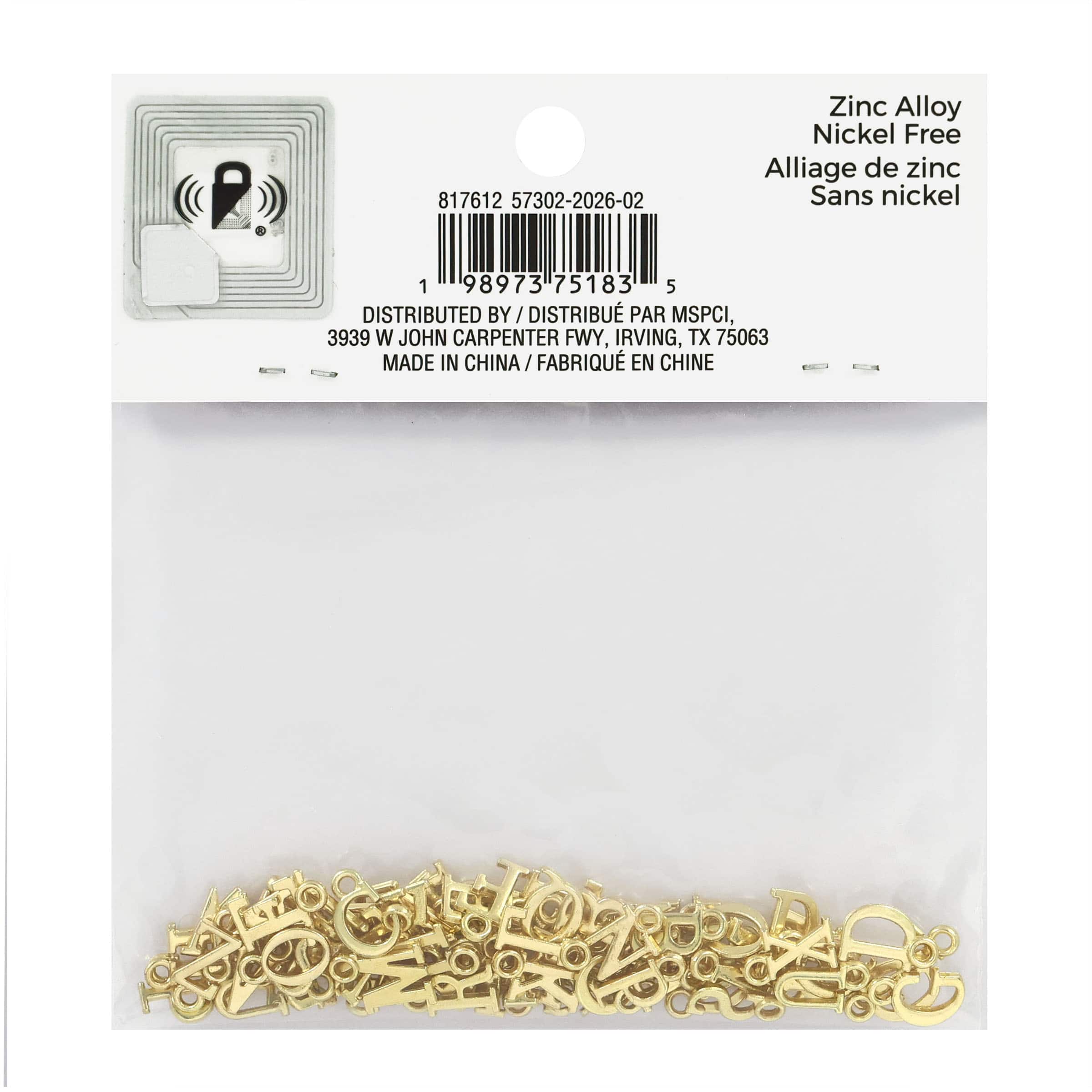11mm Gold Metal Alphabet Charms, 78ct. by Bead Landing™