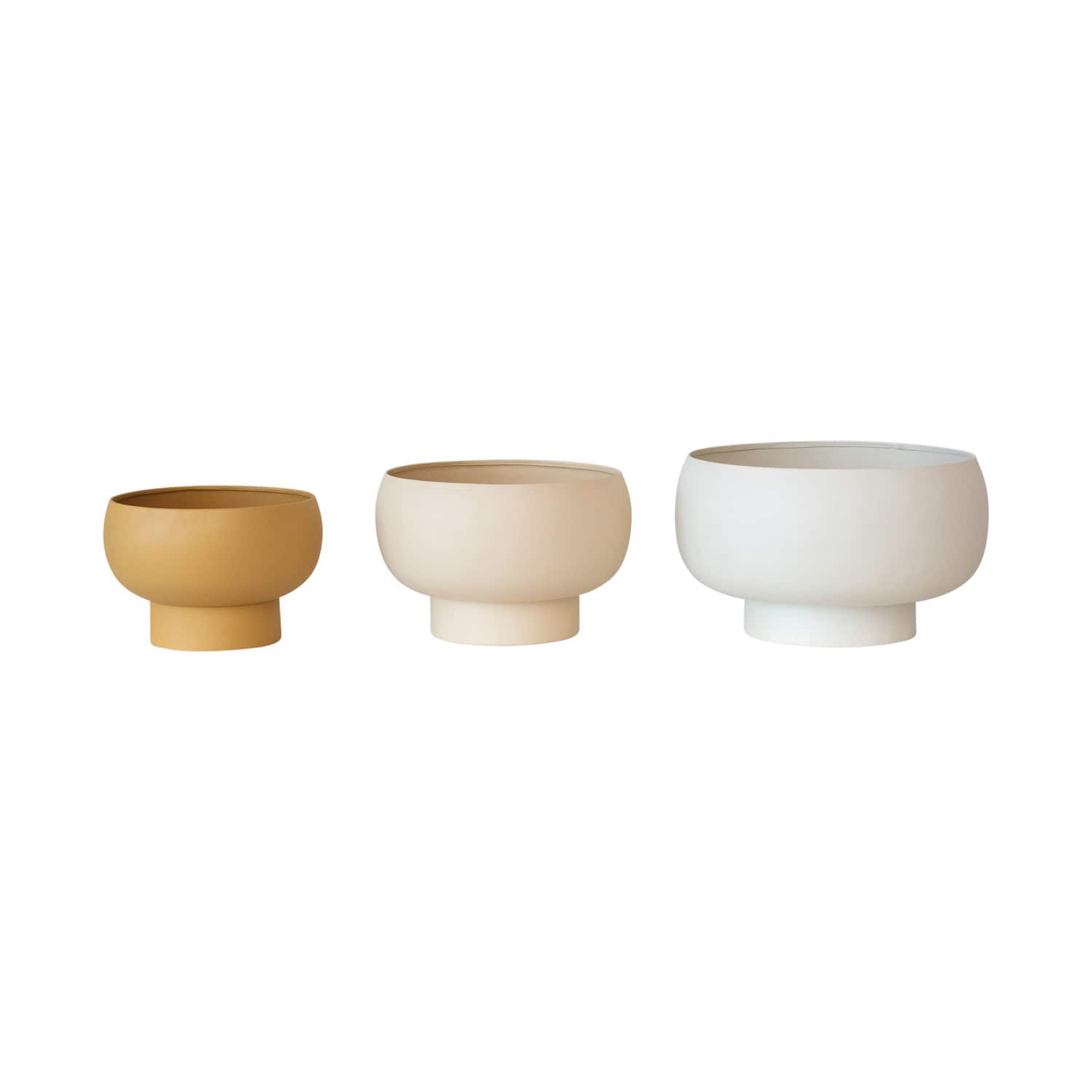 Hello Honey® Beige, Ivory & Mustard Decorative Metal Footed Planter Set