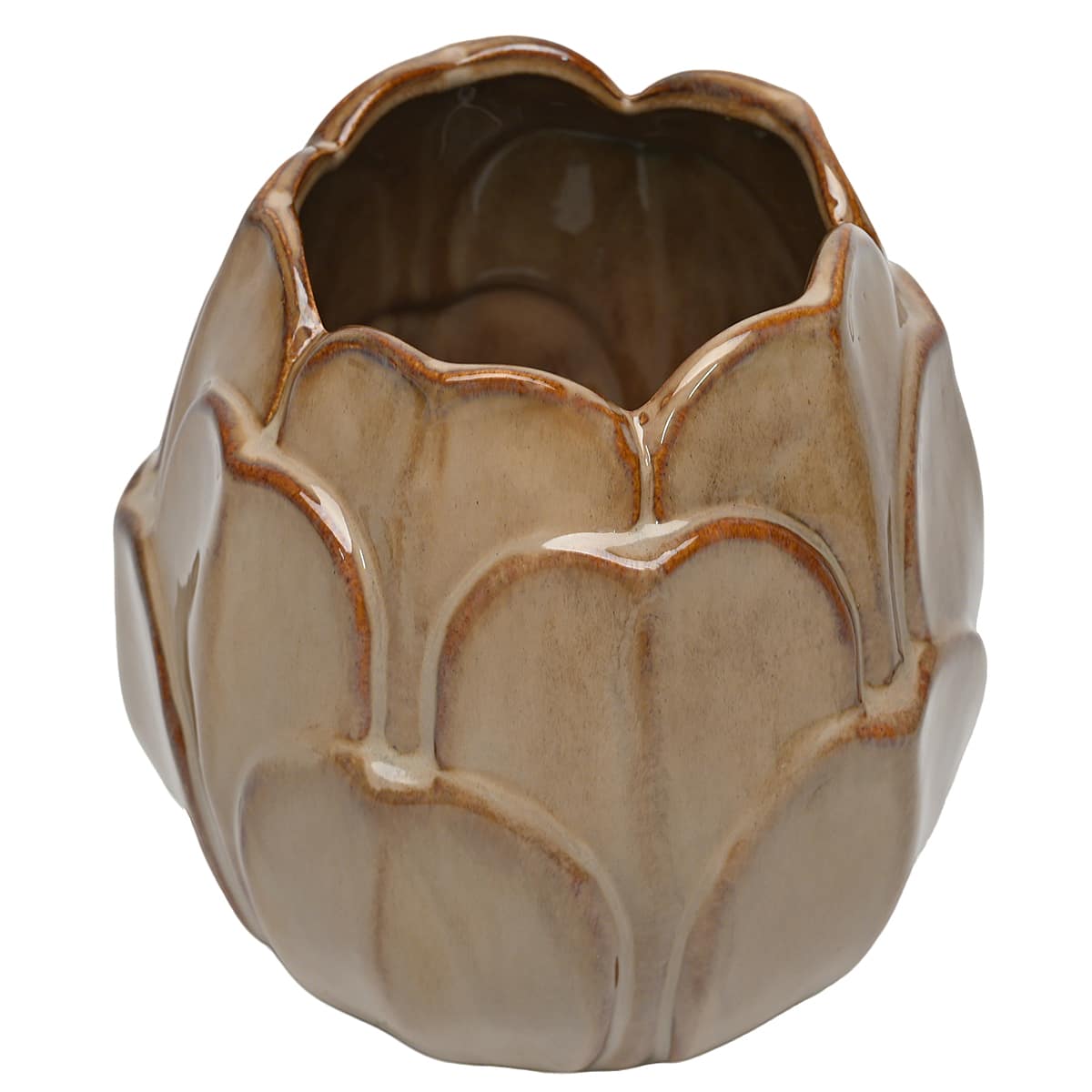 7" Brown Leaf Ceramic Pot by Ashland®