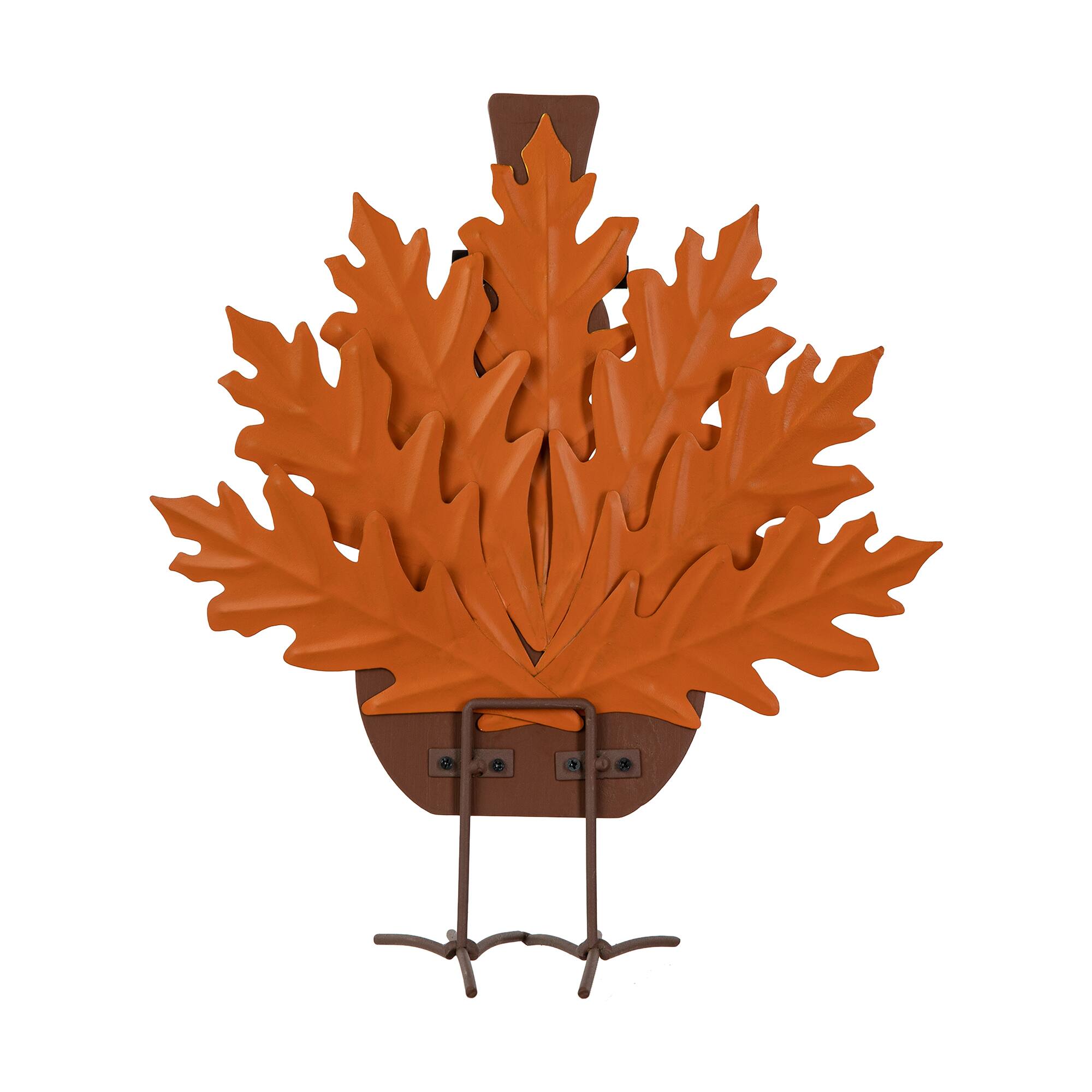 Glitzhome® 12.25" Thanksgiving Wood & Metal Turkey Table Décor
