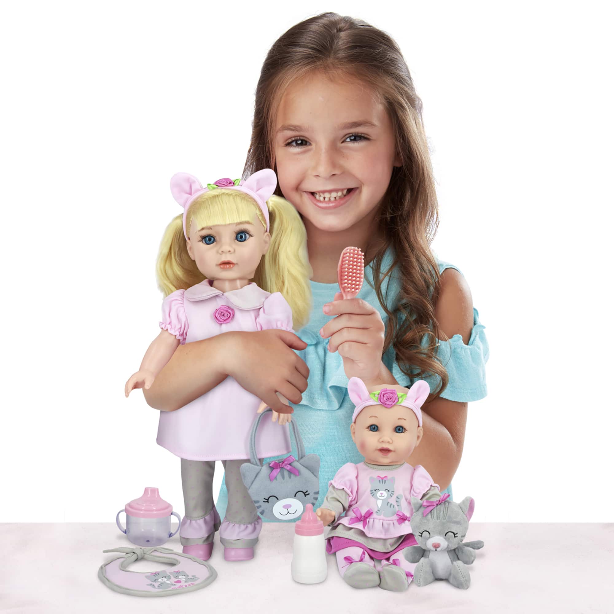 Little Darlings Sweet Sisters With 18" Big Sister & 12" Baby Sister