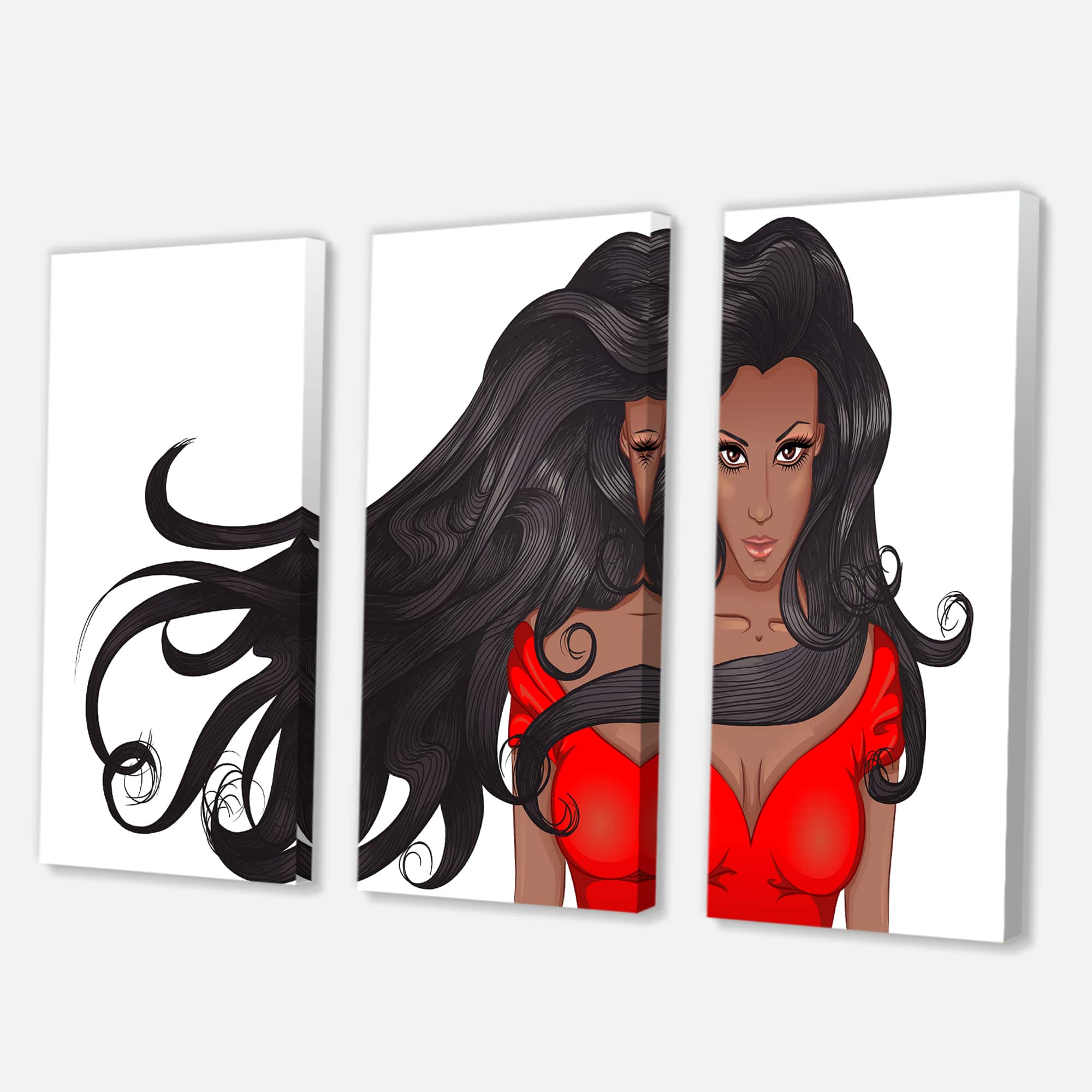 Designart - Portrait of African American Woman XIV - Modern Canvas Wall Art Print