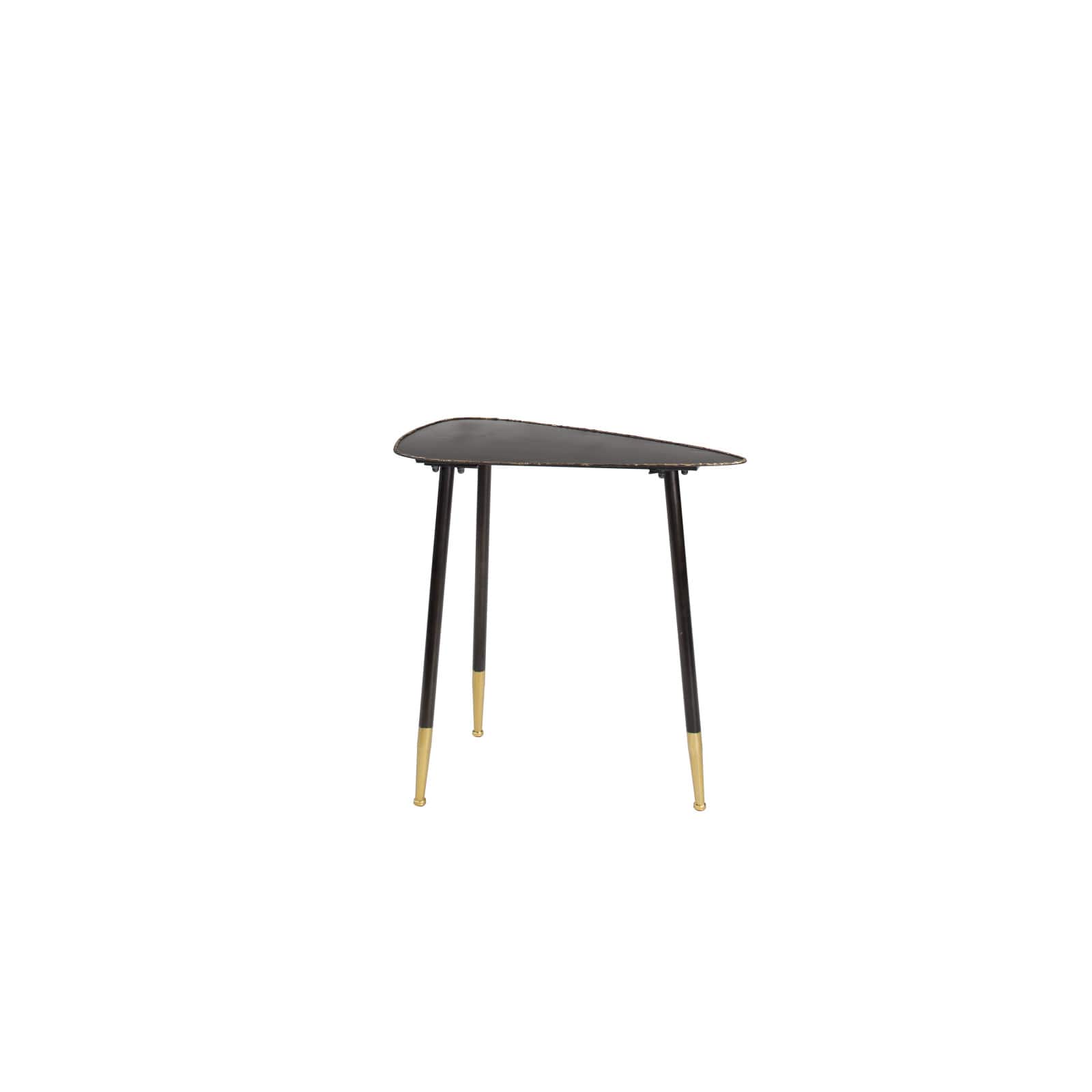 24" Black Iron Industrial Accent Table