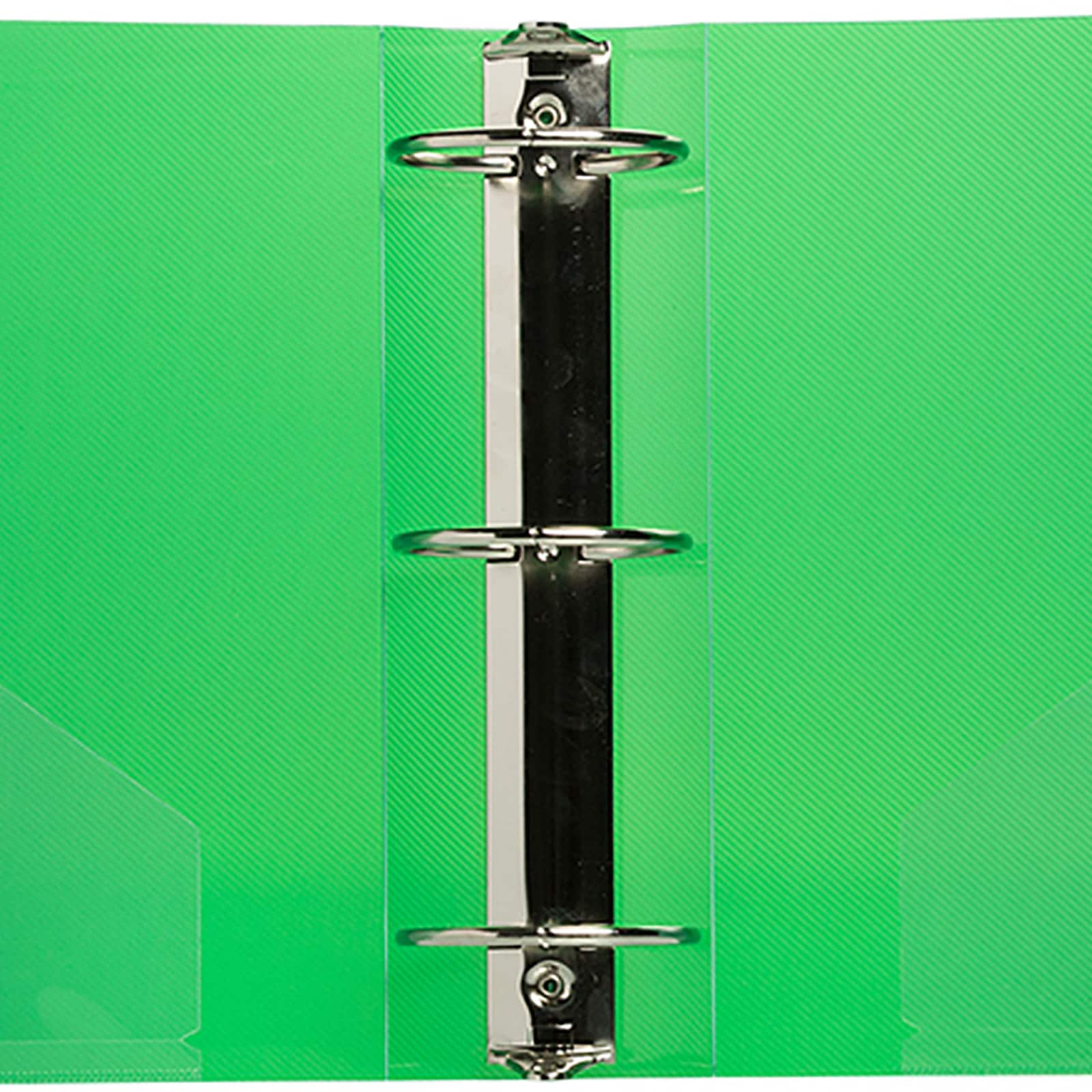 JAM Paper Designders® 3" Green Plastic 3 Metal Ring Binder
