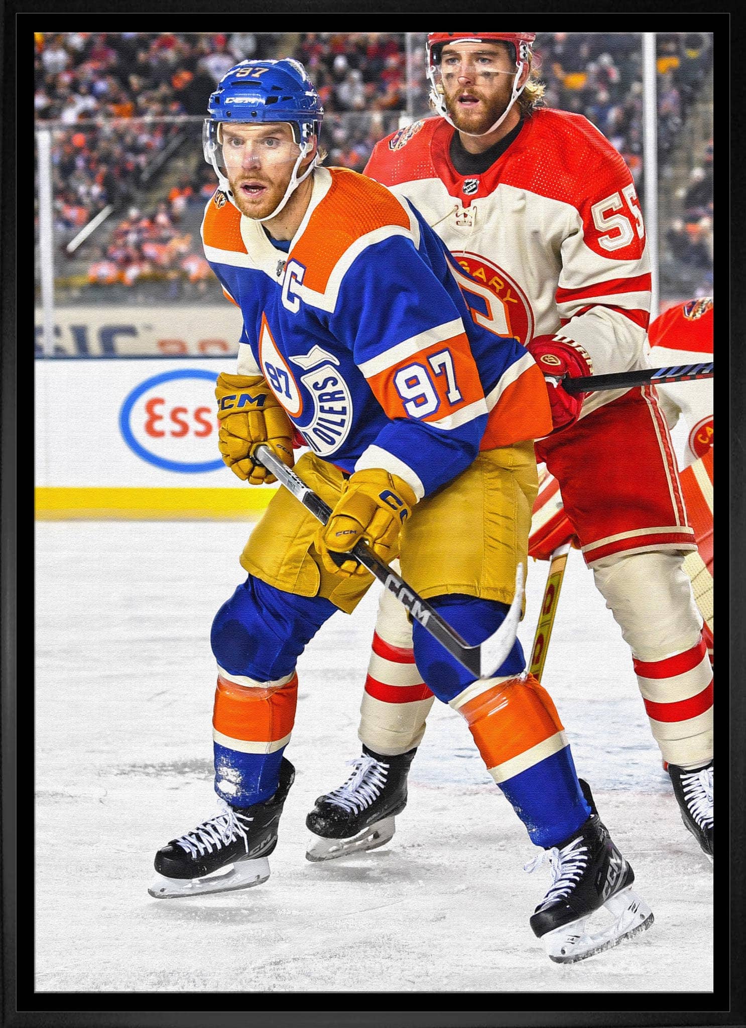 Connor McDavid Framed 20" x 29" Canvas Oilers 2023 Heritage Classic-V 22.5" x 31.5"