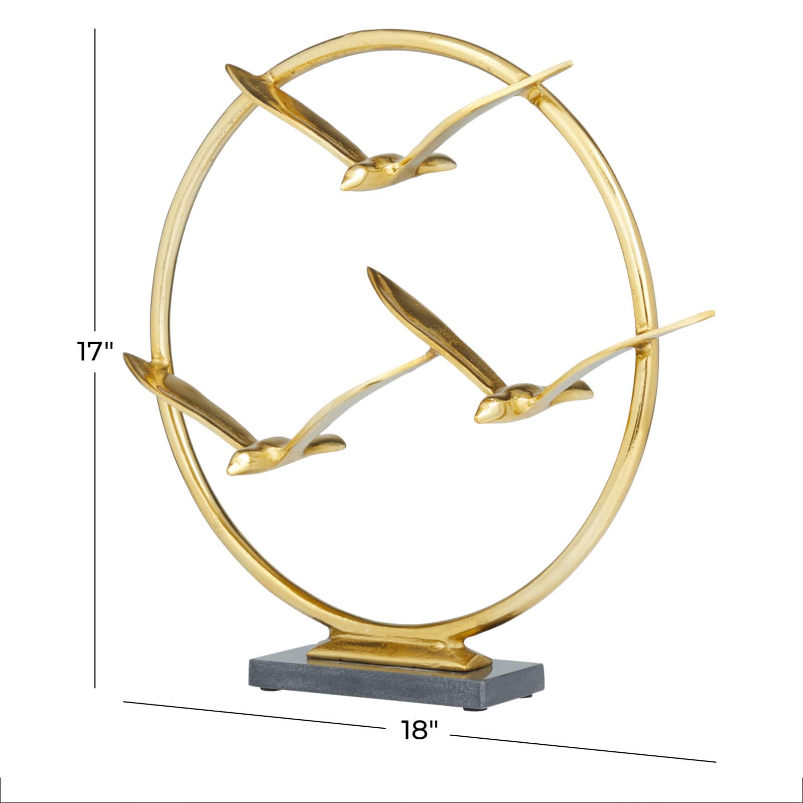 Gold Aluminum Contemporary Sculpture, 17" x 18" x 5"