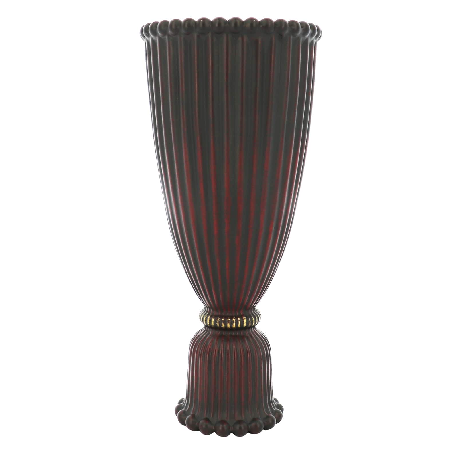 6.25" Dark Red Fluted Taper Candle Holder by Ashland®