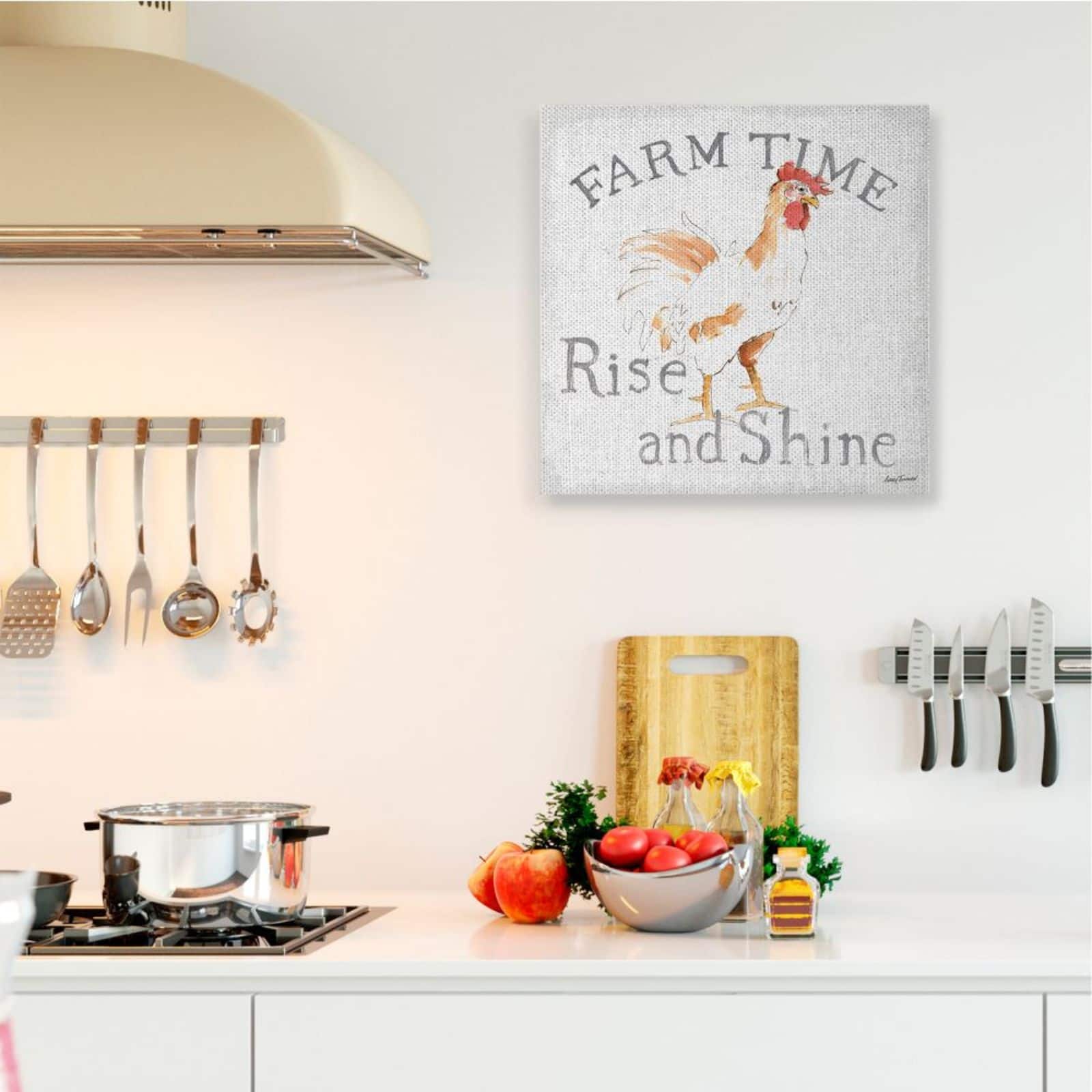 Stupell Industries Rise & Shine Farm Time Canvas Wall Accent
