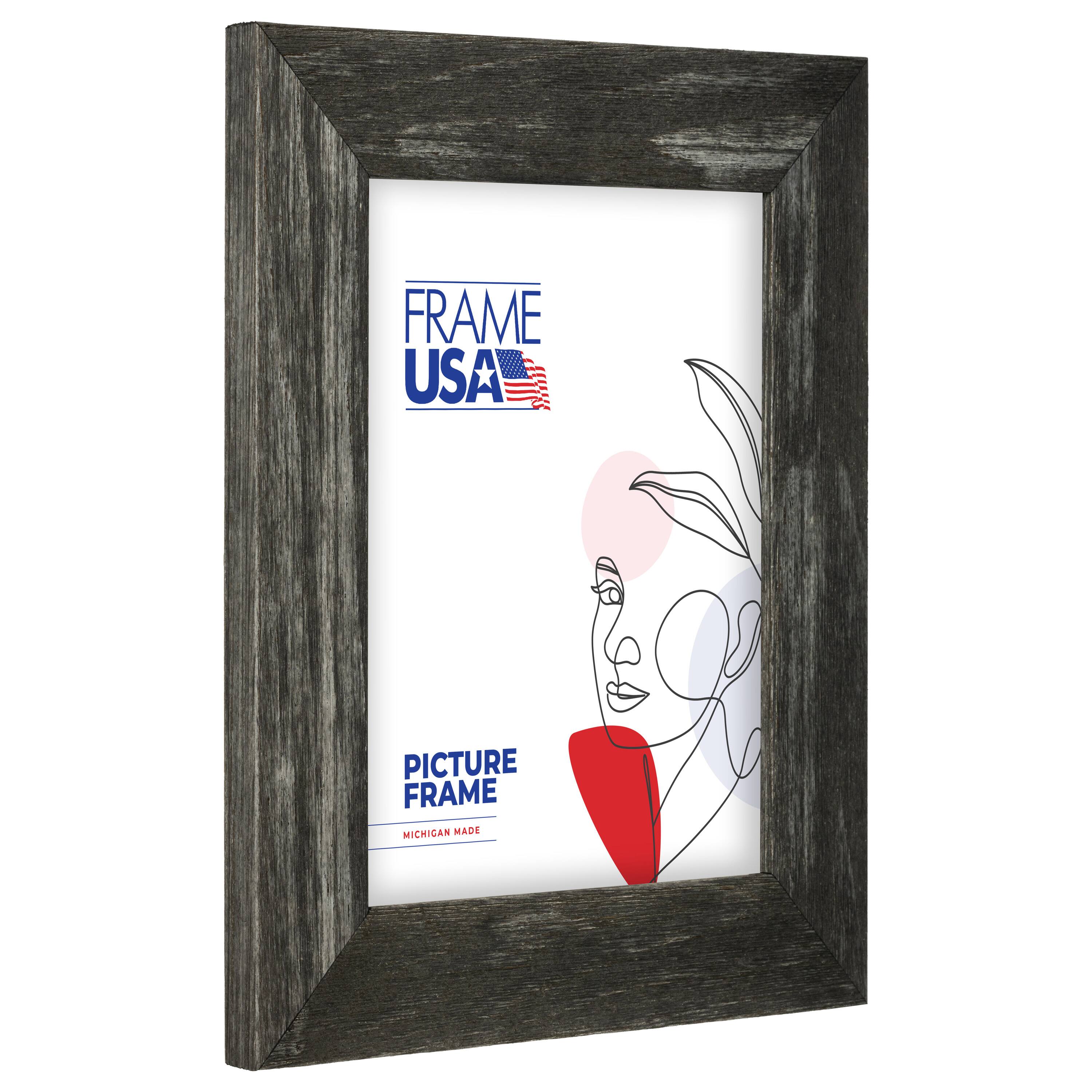 Frame USA Farmhouse Barnwood Charcoal Single Image Picture Frame