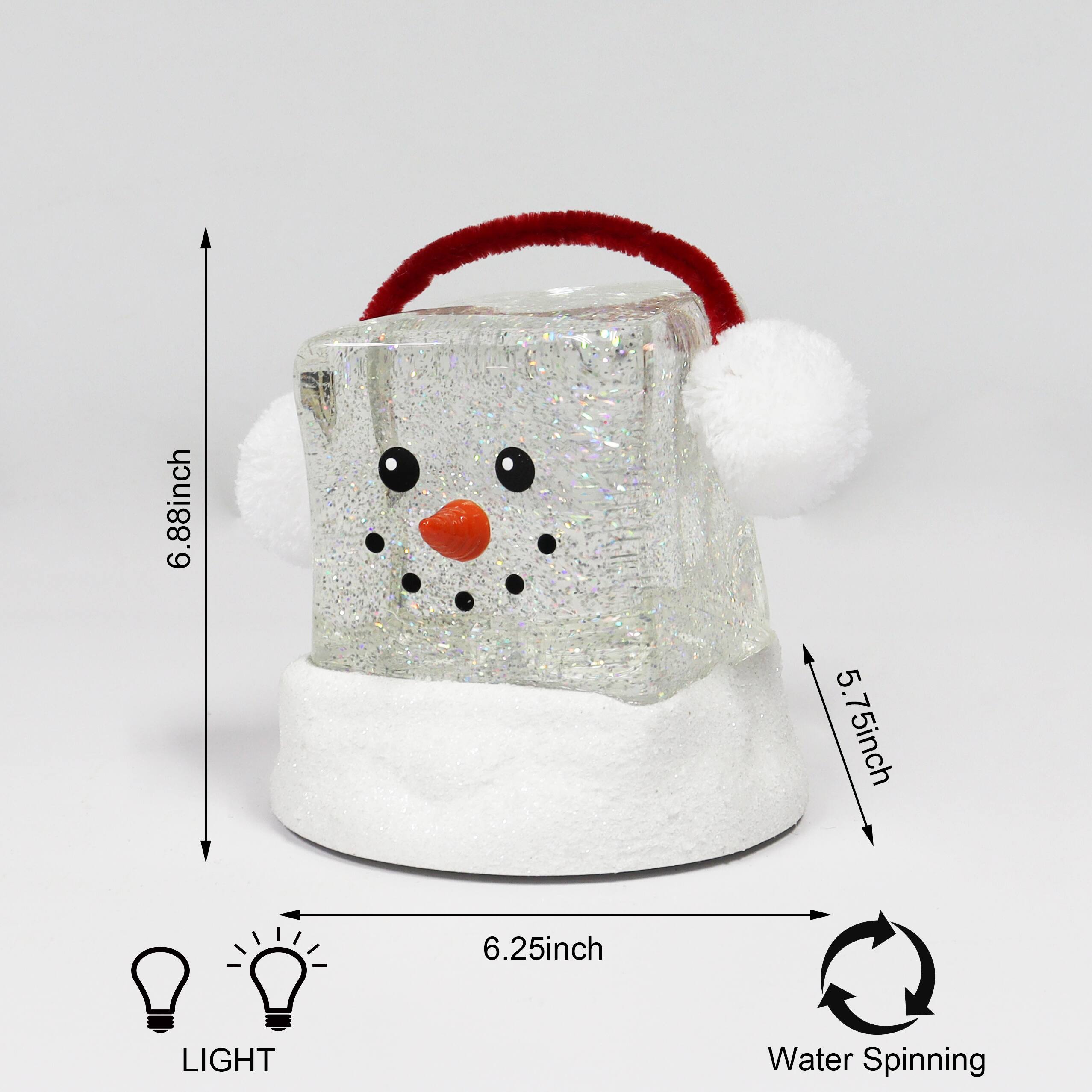 Moments in Time 6.9" Acrylic Ice Cube Snowman Décor