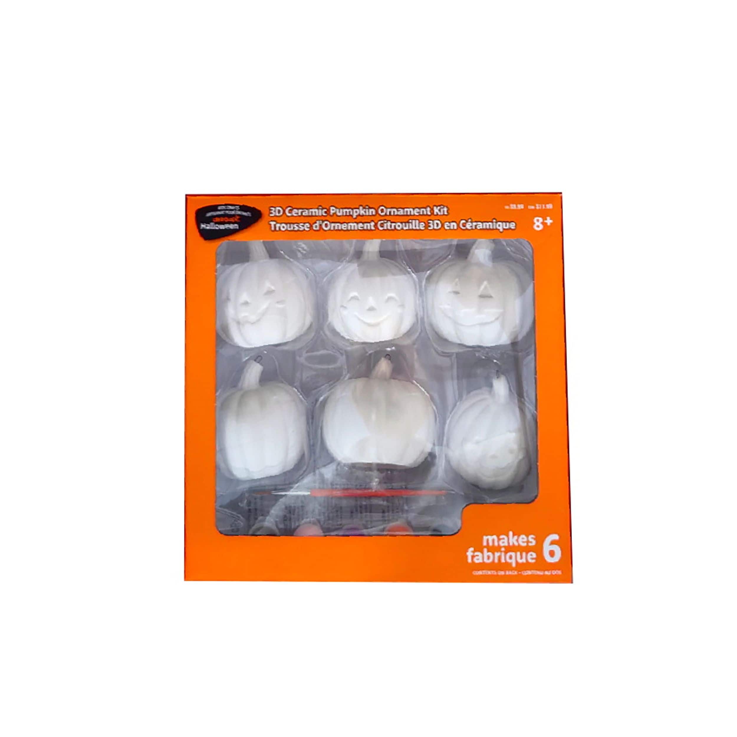 Michaels, Color Your Own Ceramic Jack-o'-Lantern Ornaments Kit by Creatology™ – Category: Kids Halloween Crafts