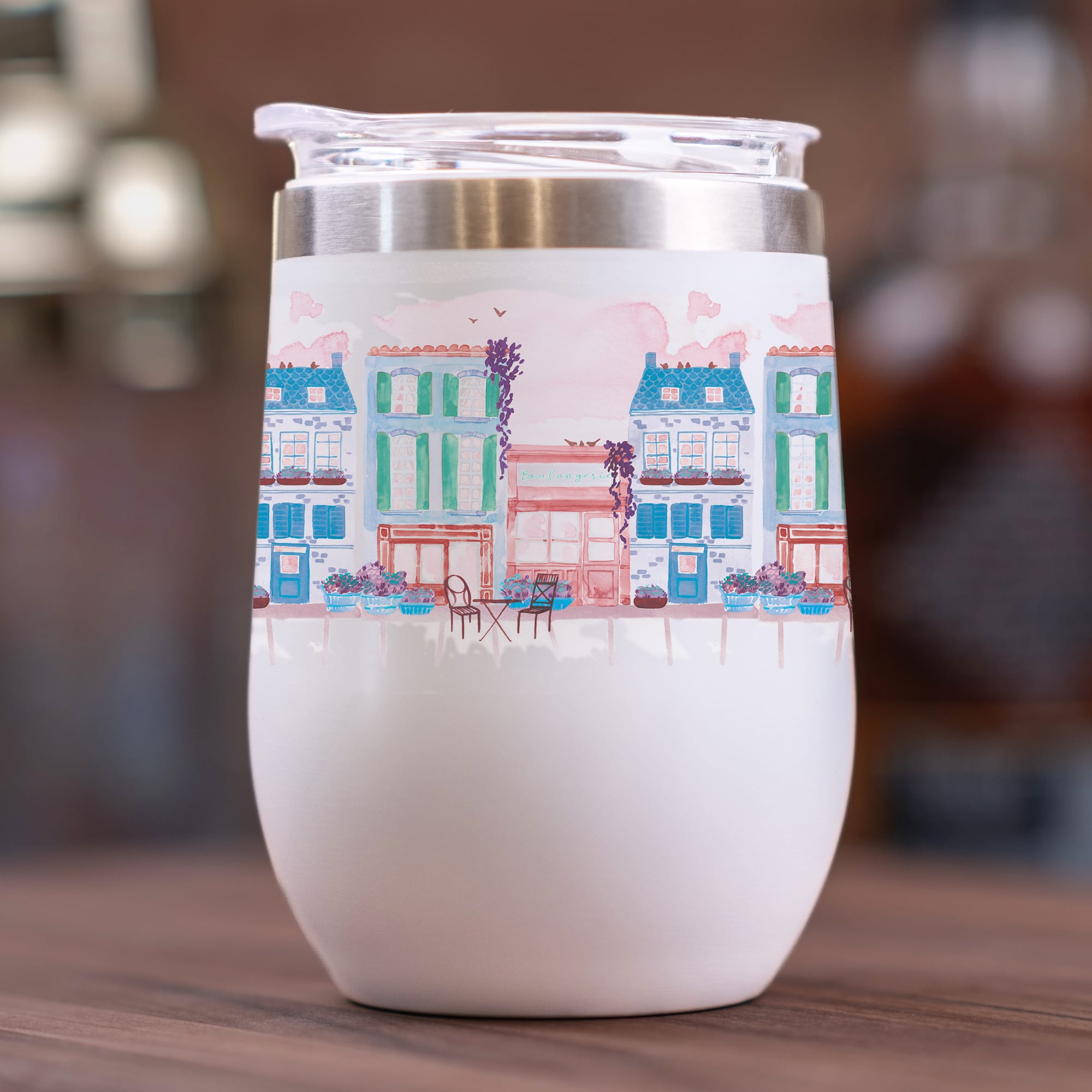 11oz. French Watercolor Shops Stainless Steel Wine Tumbler