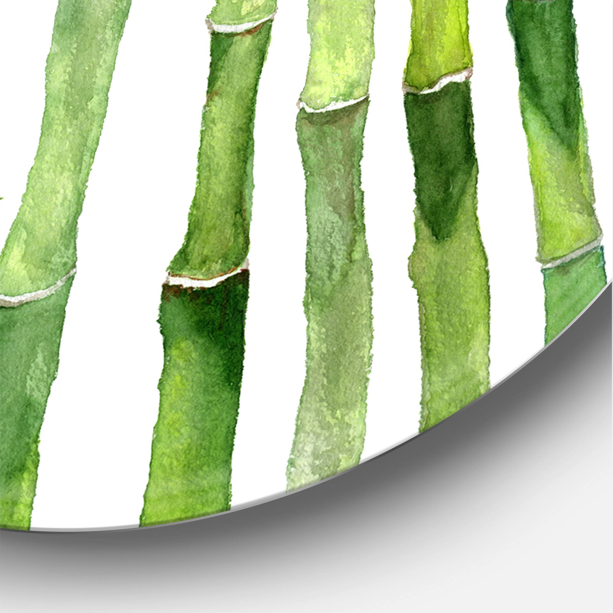 Designart - Bamboo Branches In The Forest III - Tropical Metal Circle Wall Art