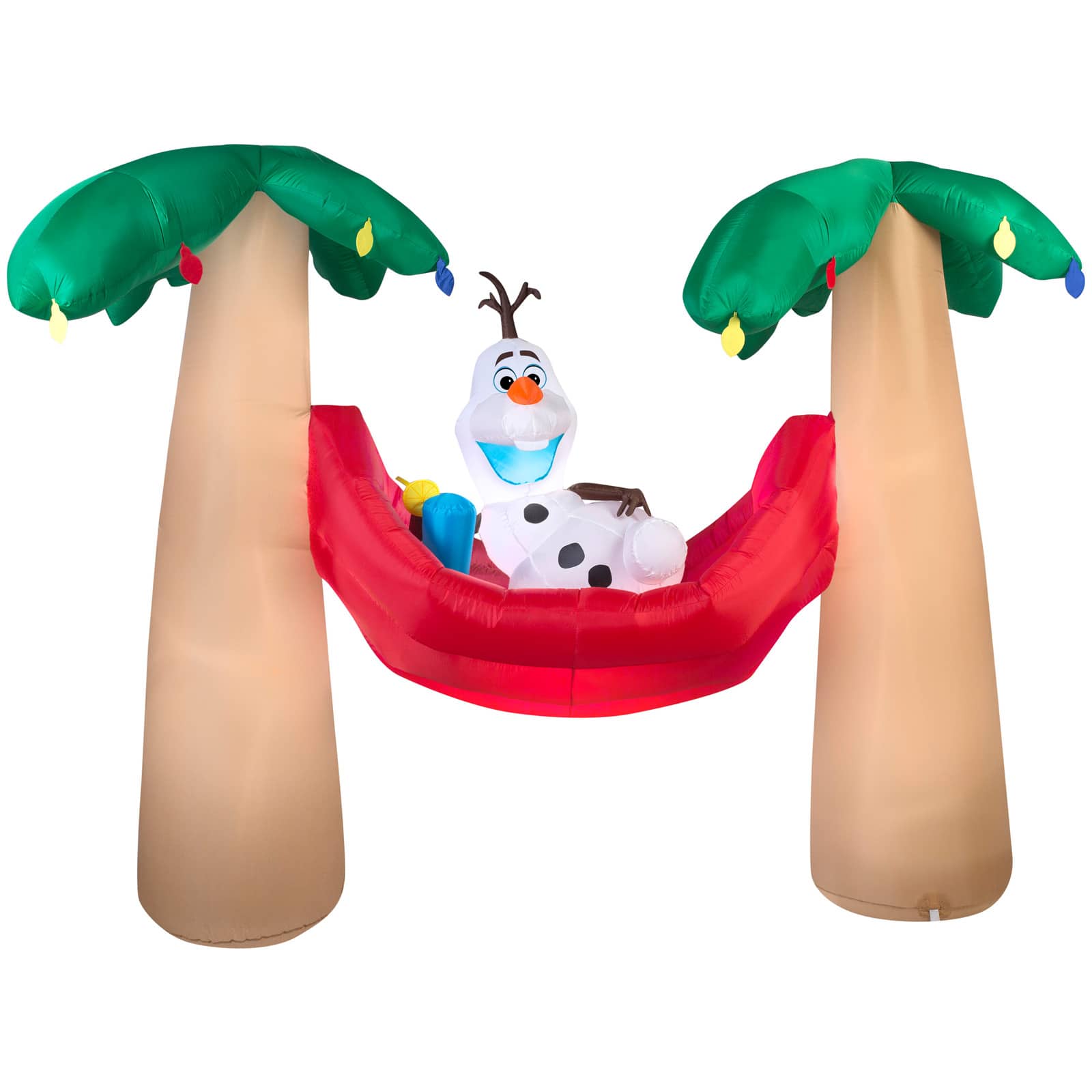 6ft. Airblown® Inflatable Christmas Olaf in Hammock with Palm Trees 