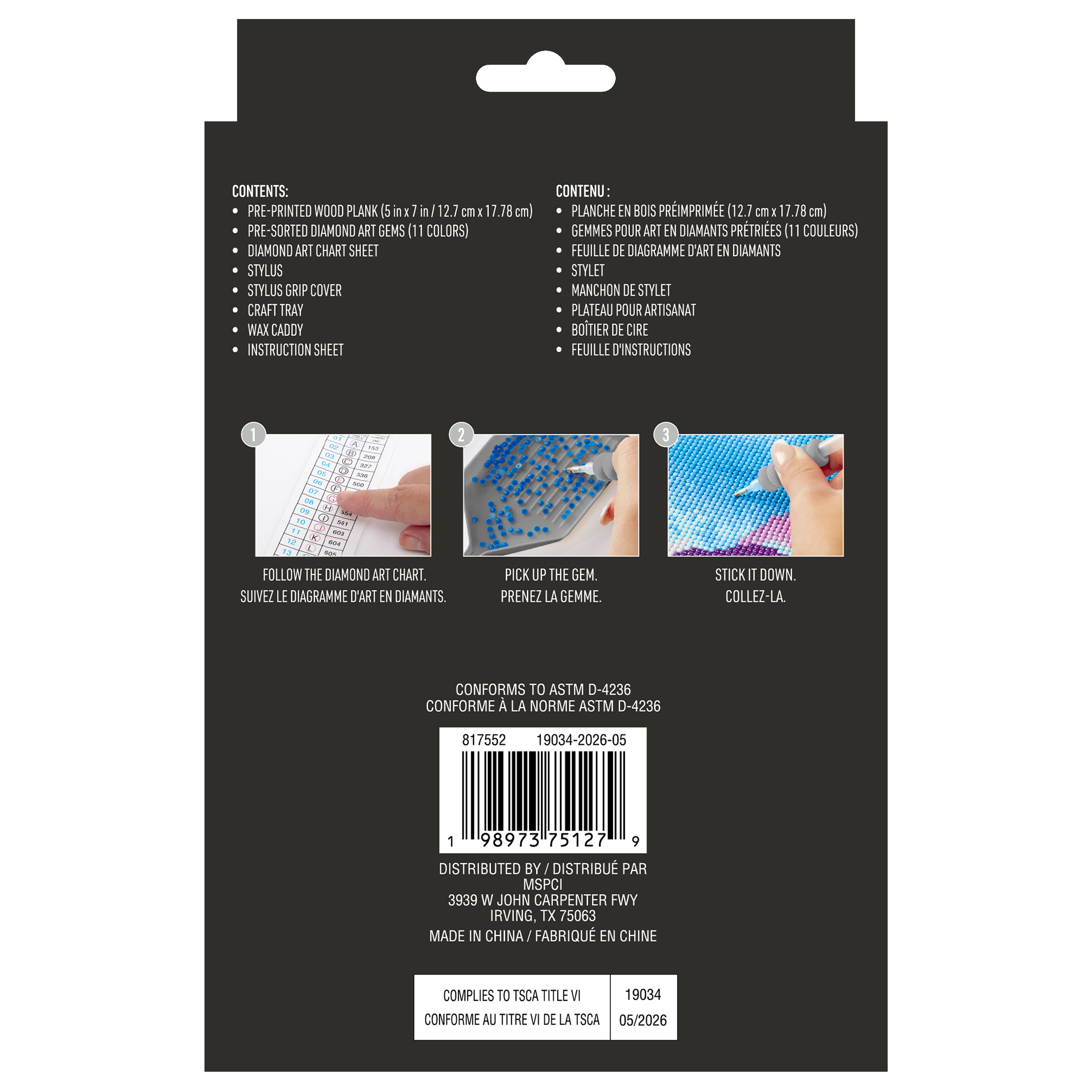 5" x 7" Bright Geometric Wood Plank Diamond Art Kit by Make Market®