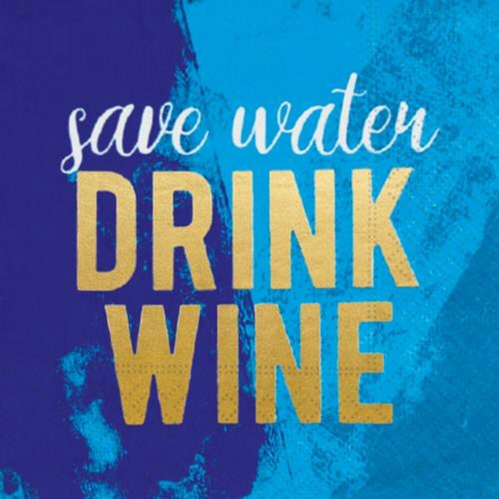 JAM Paper Save Water Drink Wine Cocktail Napkins, 32ct.