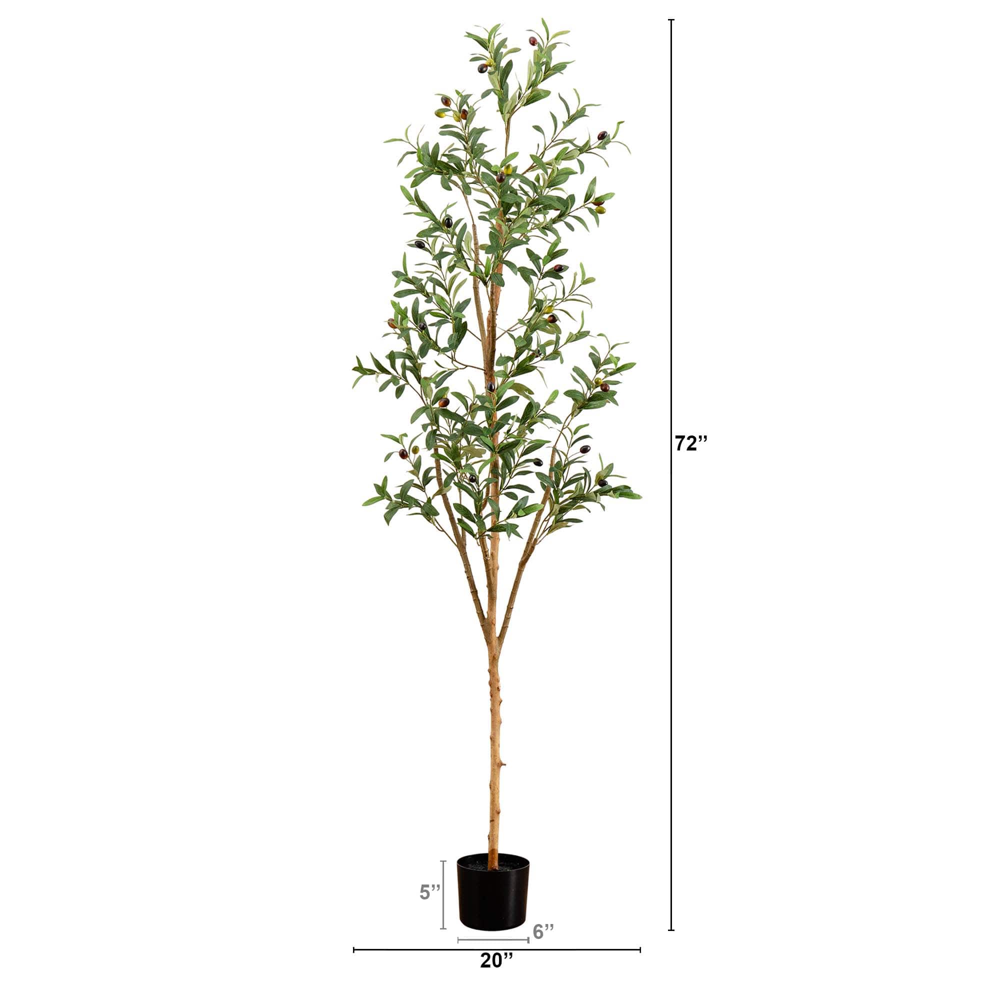 6ft. Potted Artificial Olive Tree with Natural Trunk