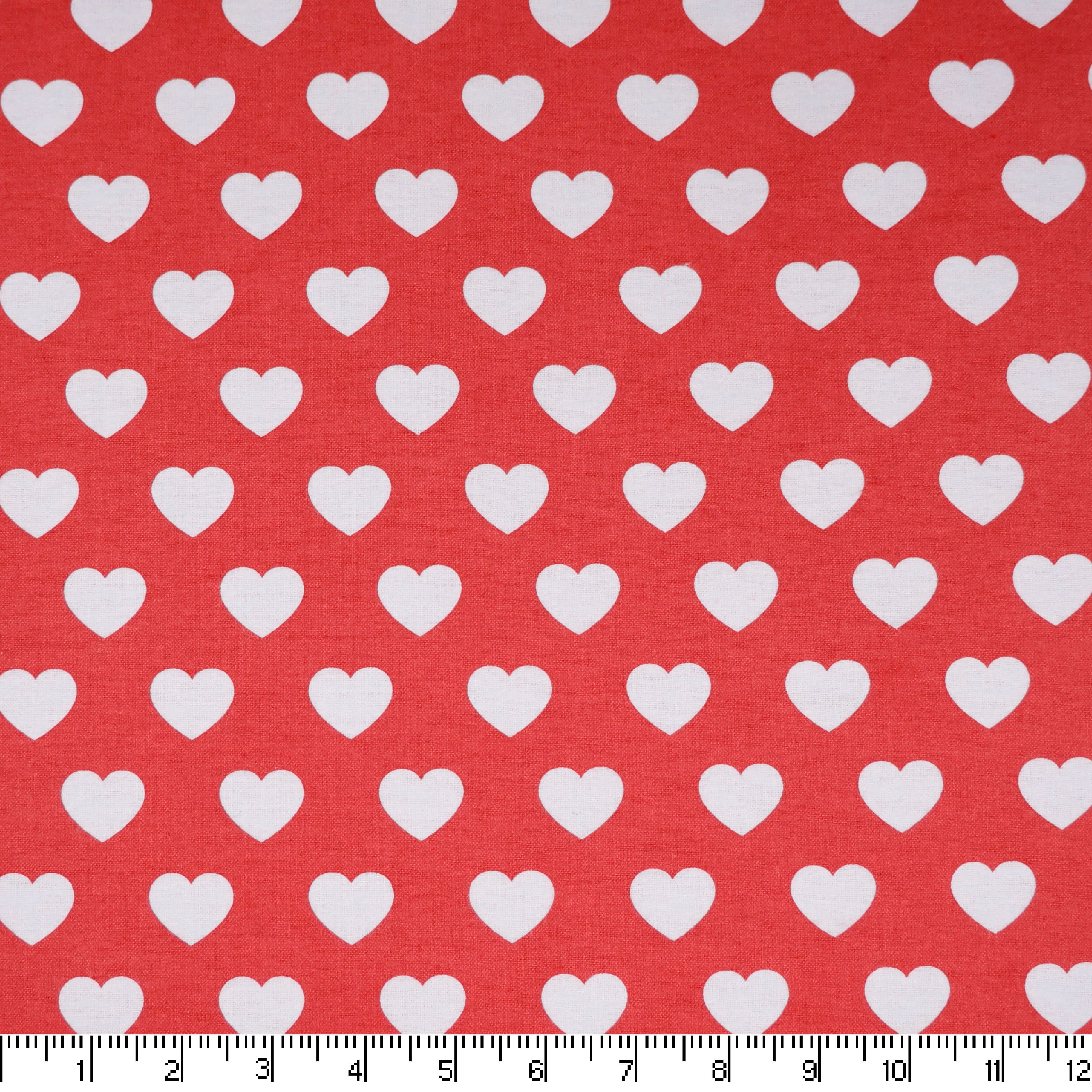 Super Snuggle Dotted Heart Red Cotton Flannel