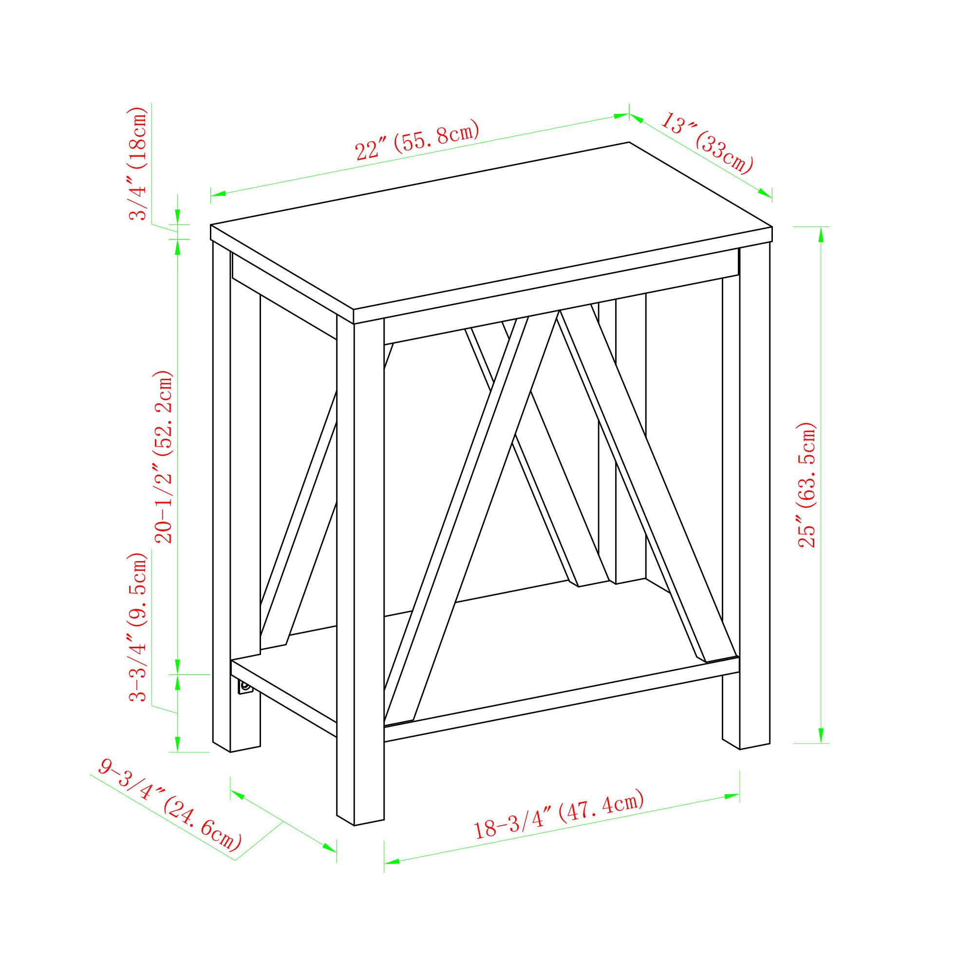 Walker Edison Faux White Marble & Natural Walnut A-Frame Side Table