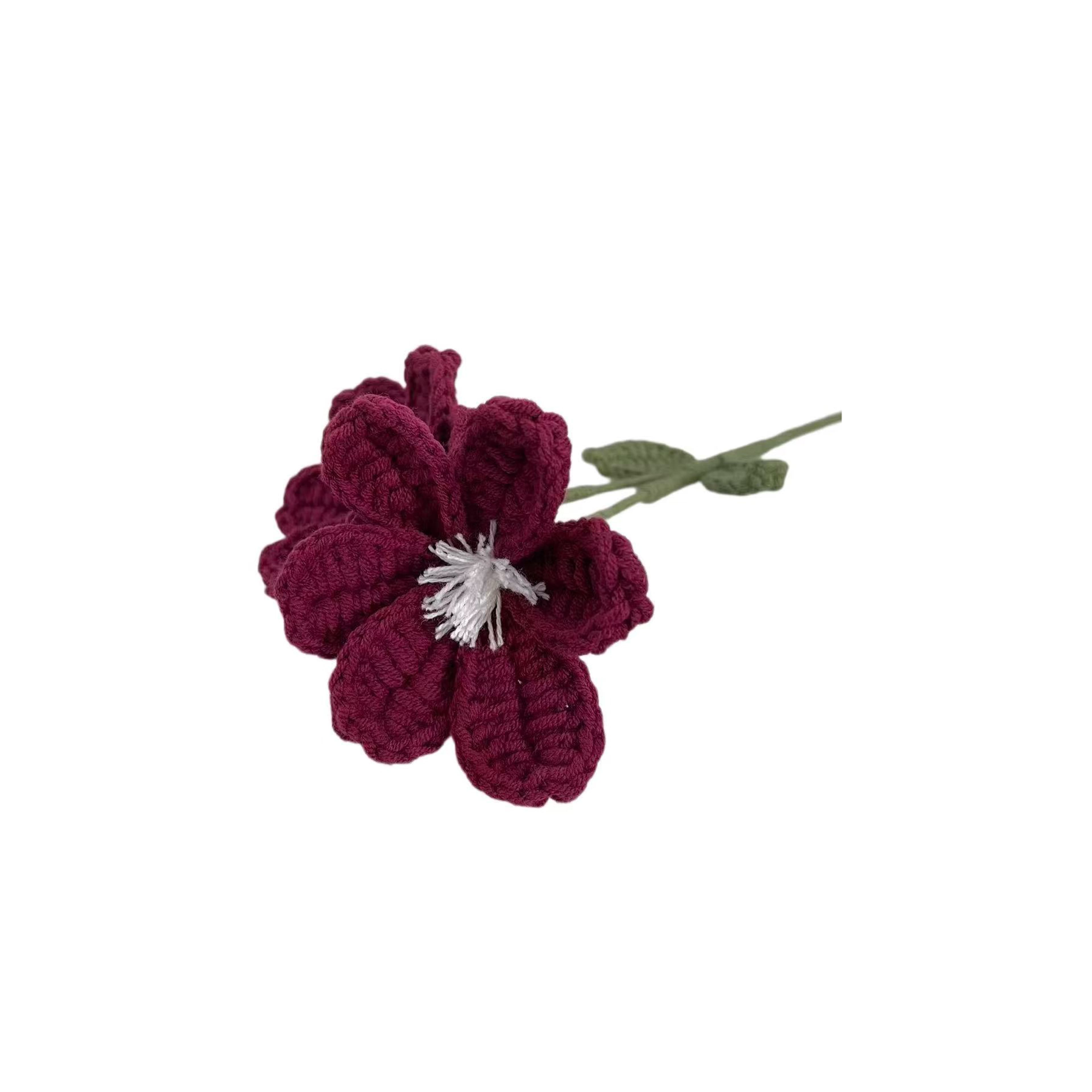 13" Crochet Burgundy Flower Pick by Ashland®