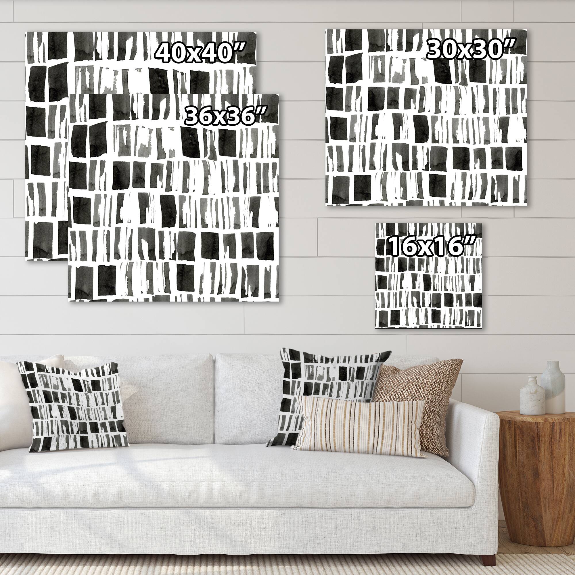 Designart - Abstract Monochrome Bricks