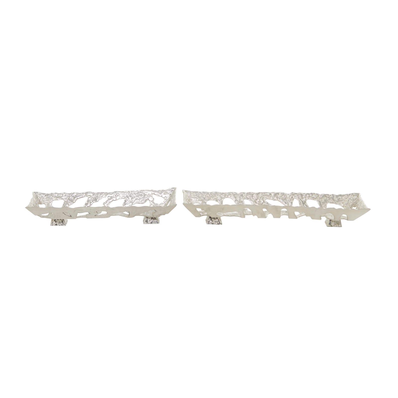 Silver Contemporary Tray, Set of 2" 29", 23"