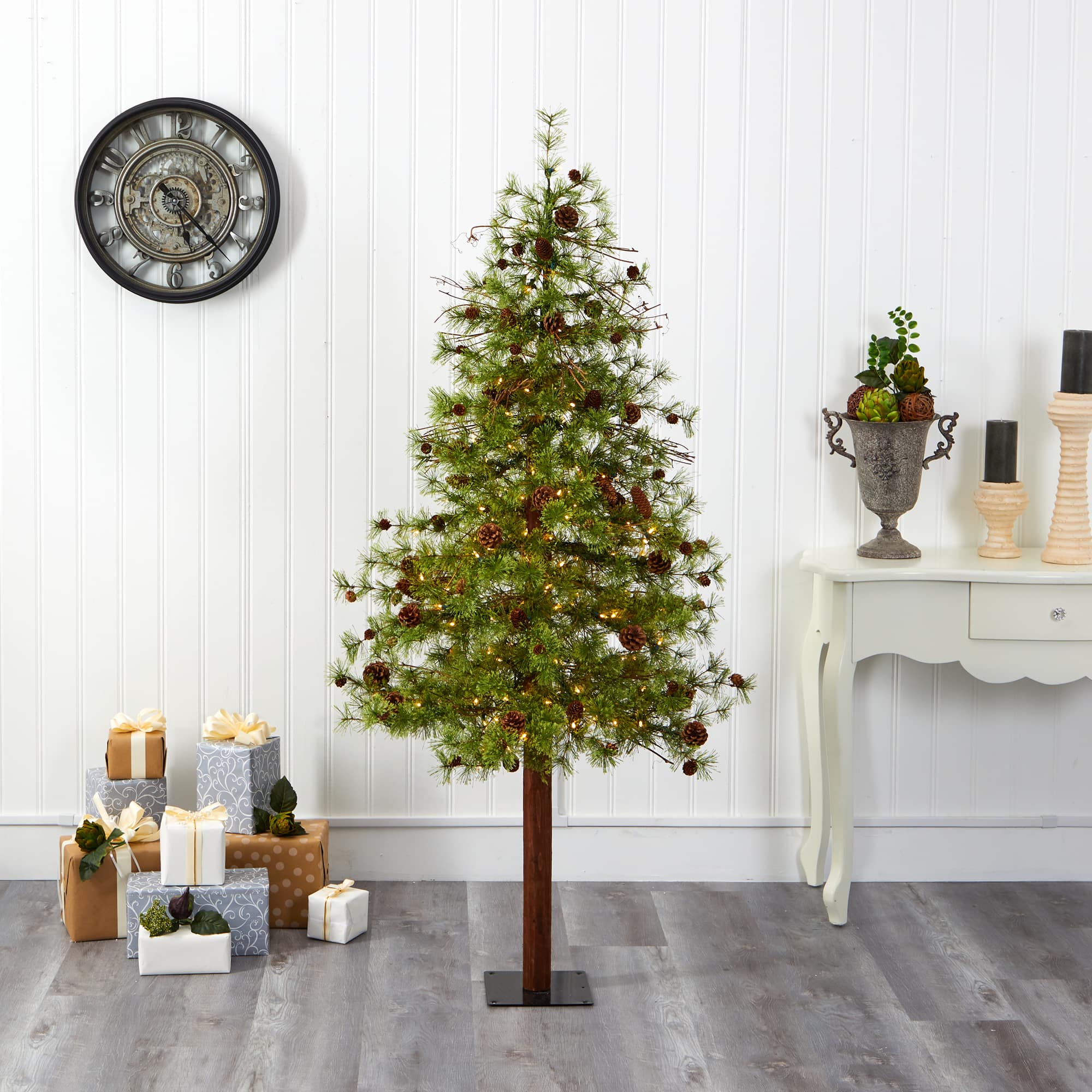 6ft. Pre-Lit Wyoming Alpine Artificial Christmas Tree, Clear LED Lights