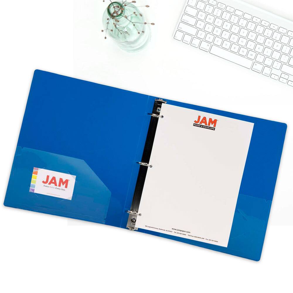 JAM Paper Designders® 1.5" Glass Twill Plastic 3-Ring Binders, 4ct.