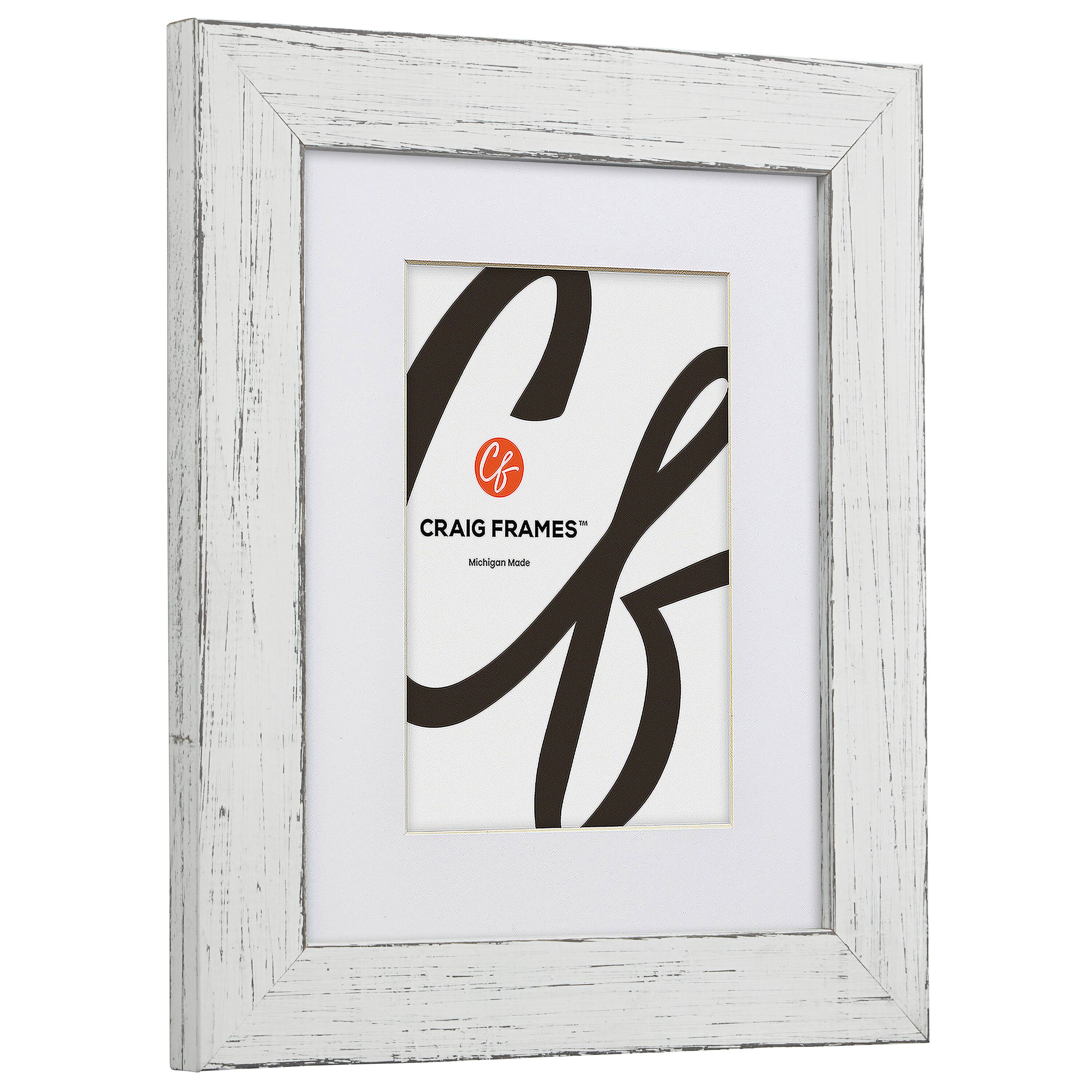 Craig Frames 4 Pack: Jasper Marshmallow Weathered White Picture Frame with Mat