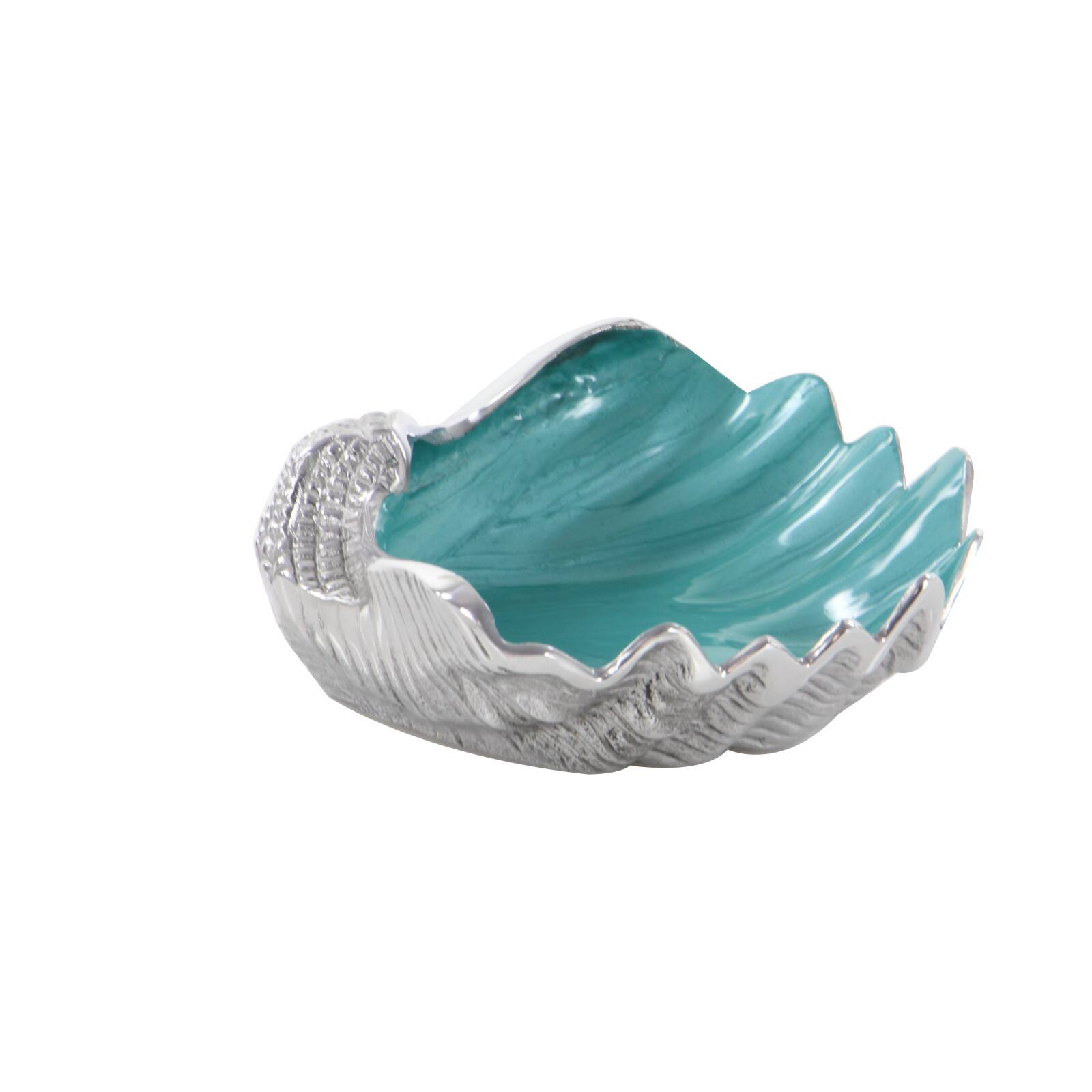 12" Silver Metal Coastal Serving Bowl