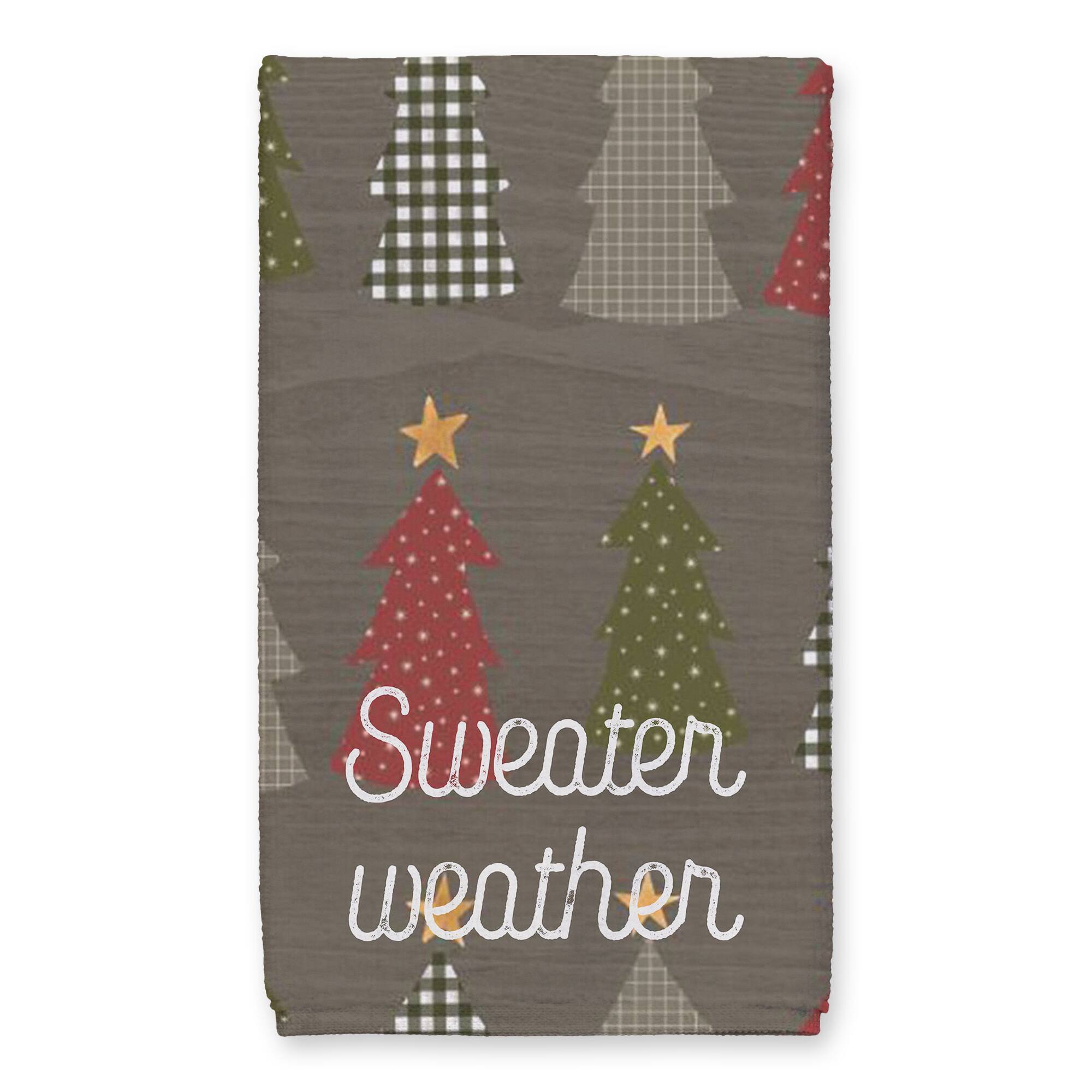 Sweater Weather Tree Pattern Tea Towel Set