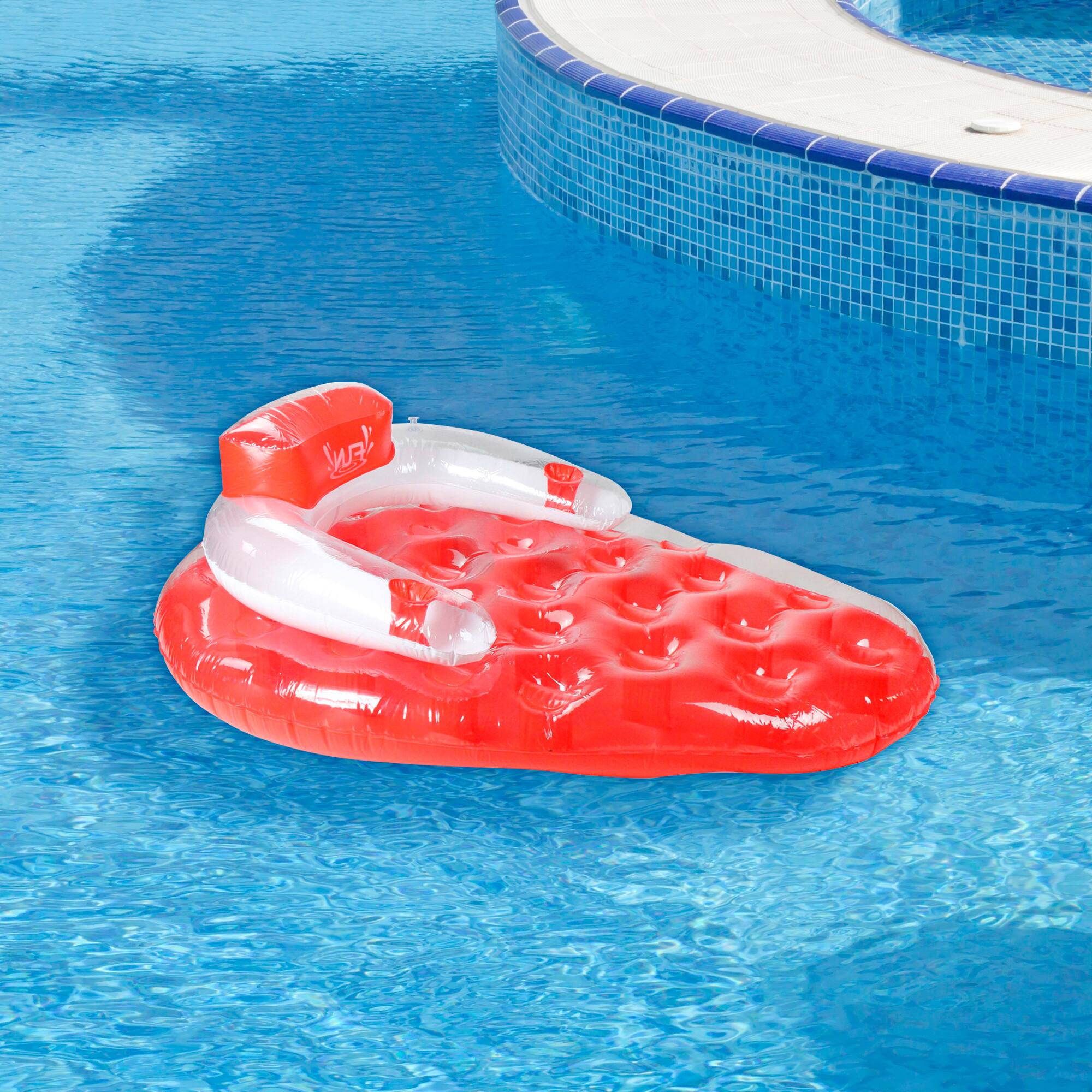 Pool Central® 65" Red & White Inflatable Strawberry Pool Water Lounge Float