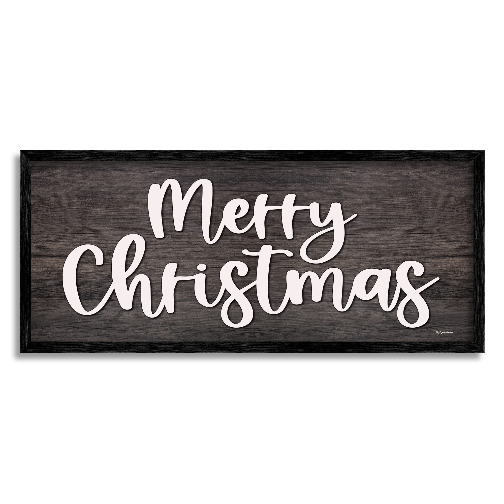 Stupell Industries Merry Christmas Farmhouse Phrase Framed Giclee Art