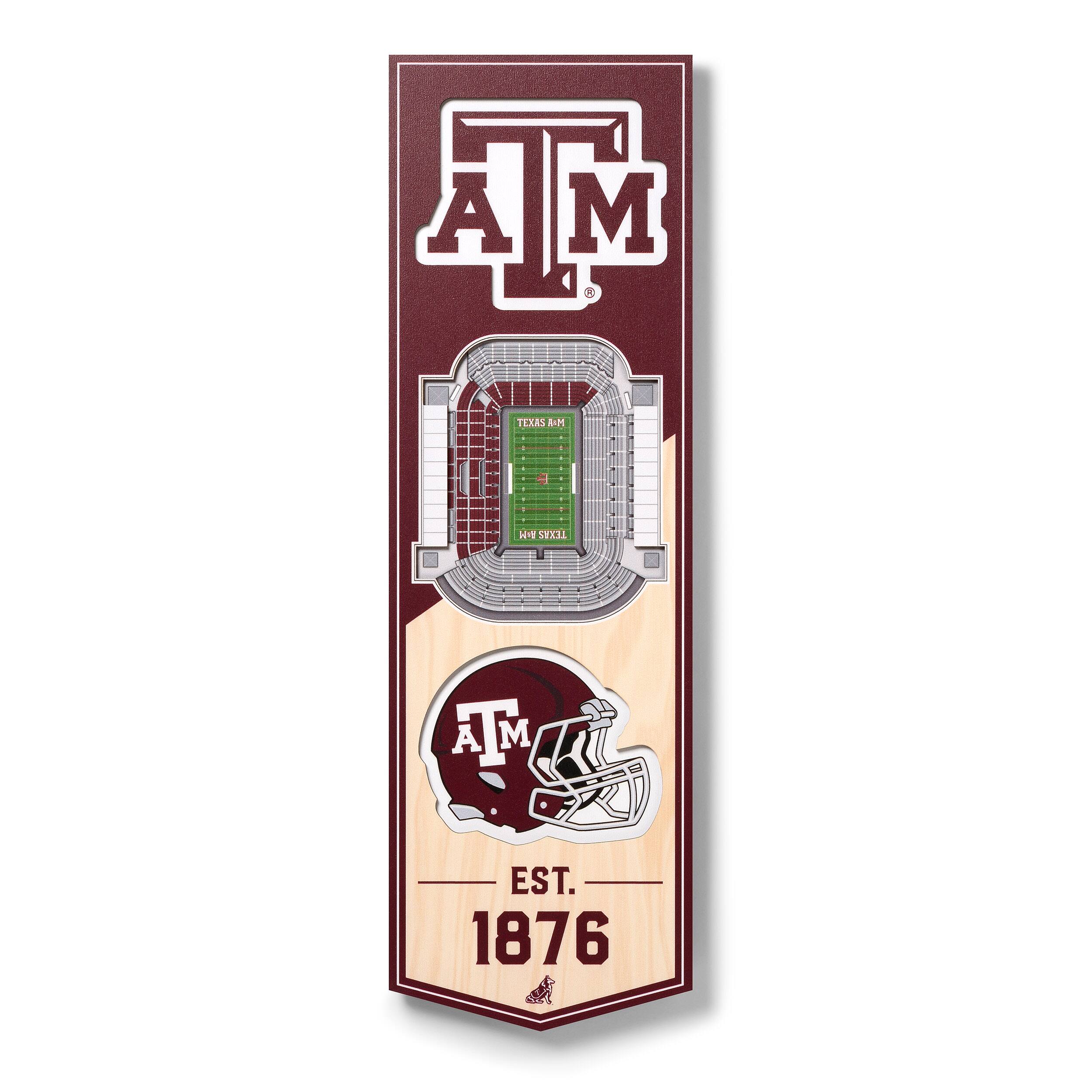 You the Fan Officially Licensed NCAA 6" x 19" 3D Stadium Banner - Texas A&M Aggies