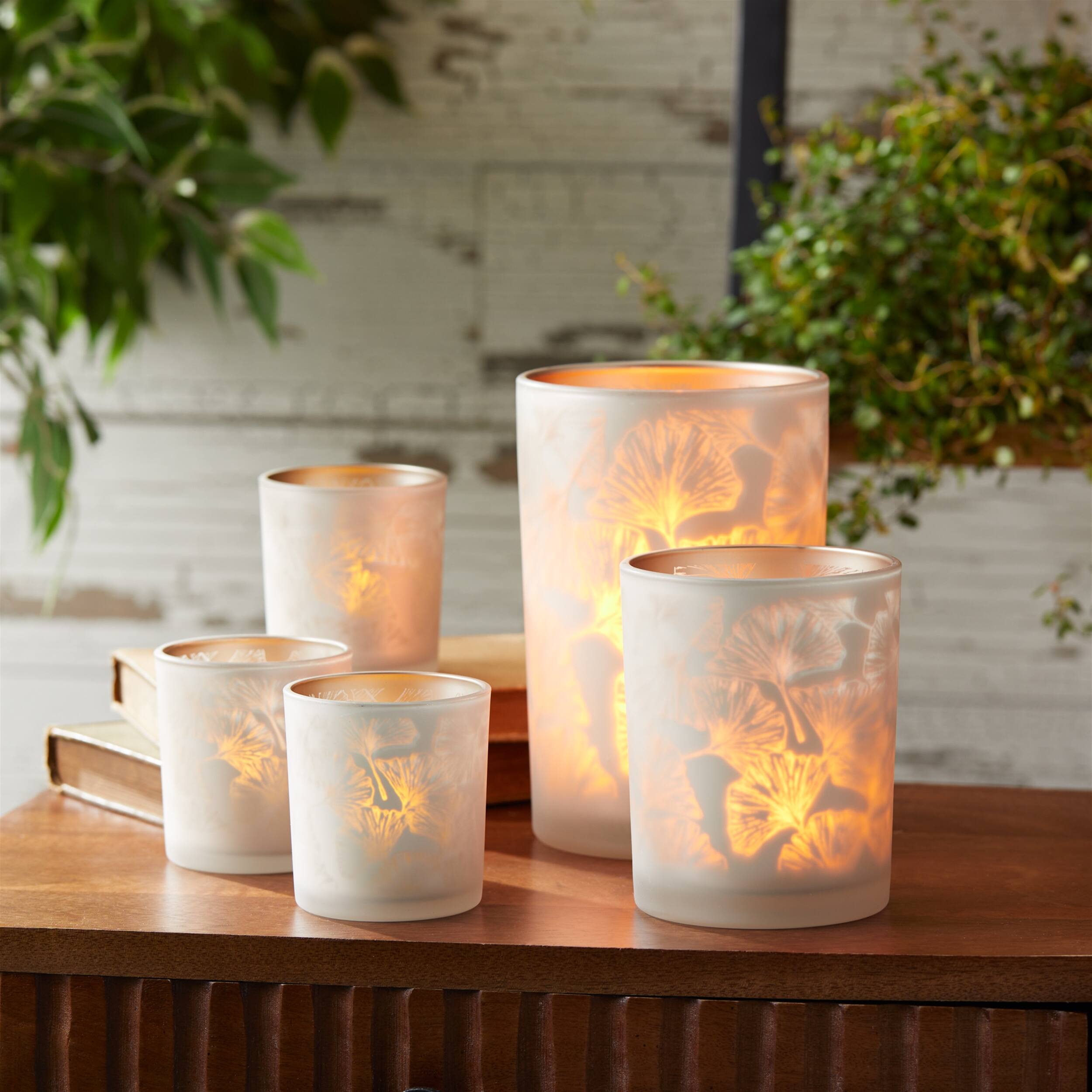 3" Silver & Gold Glass Votive Candle Holders, 3ct.