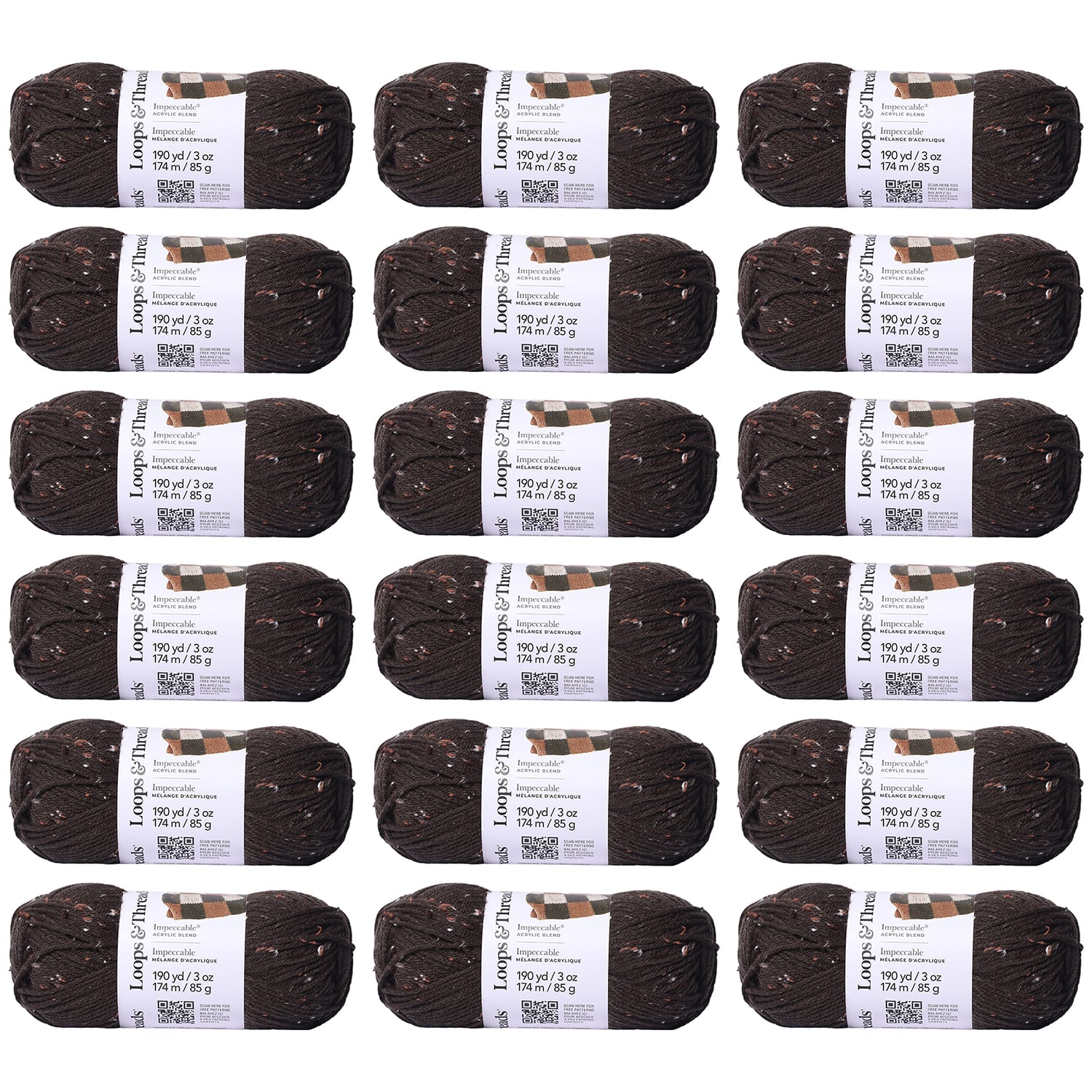 18 Pack: Impeccable™ Tweed Yarn by Loops & Threads®