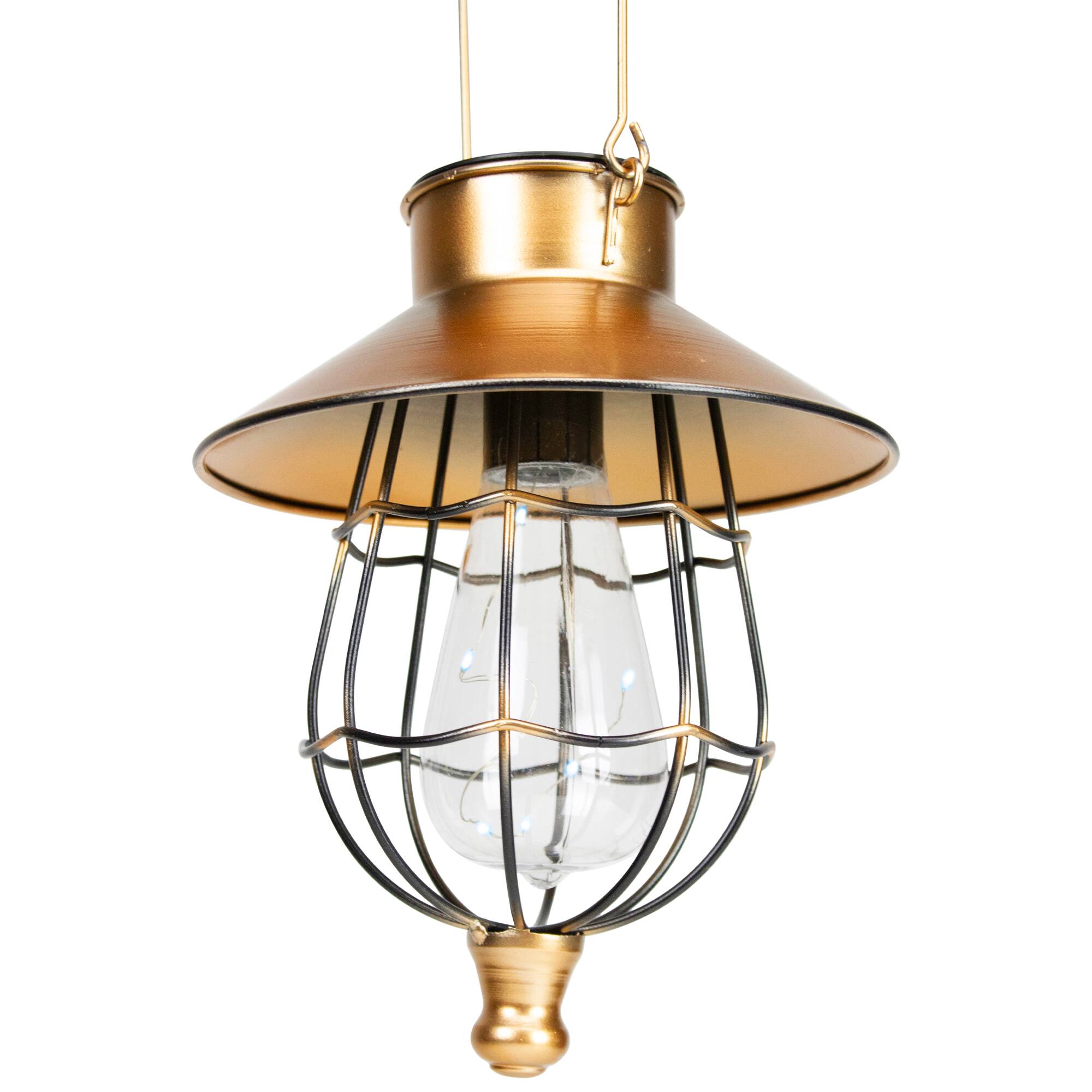 9" Bronze Outdoor Hanging Solar Lantern