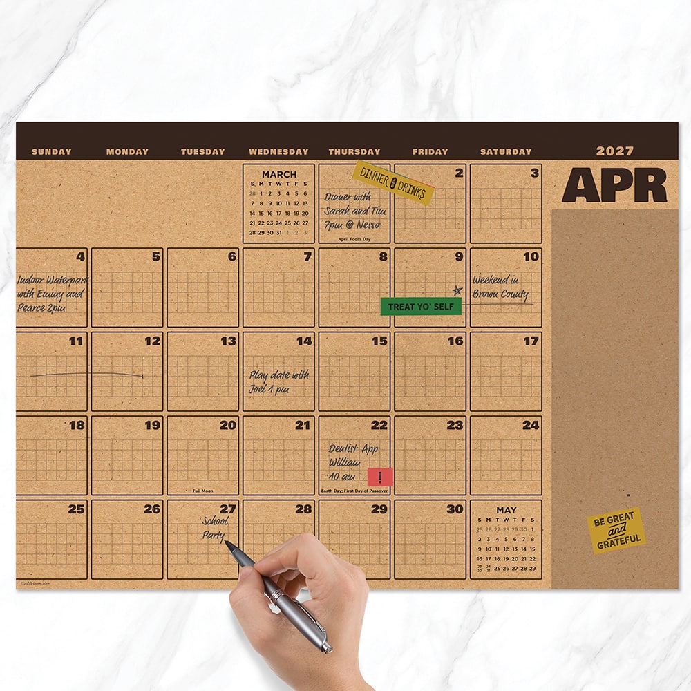 2027 Trail + Timber Medium Desk Pad Monthly Blotter Calendar