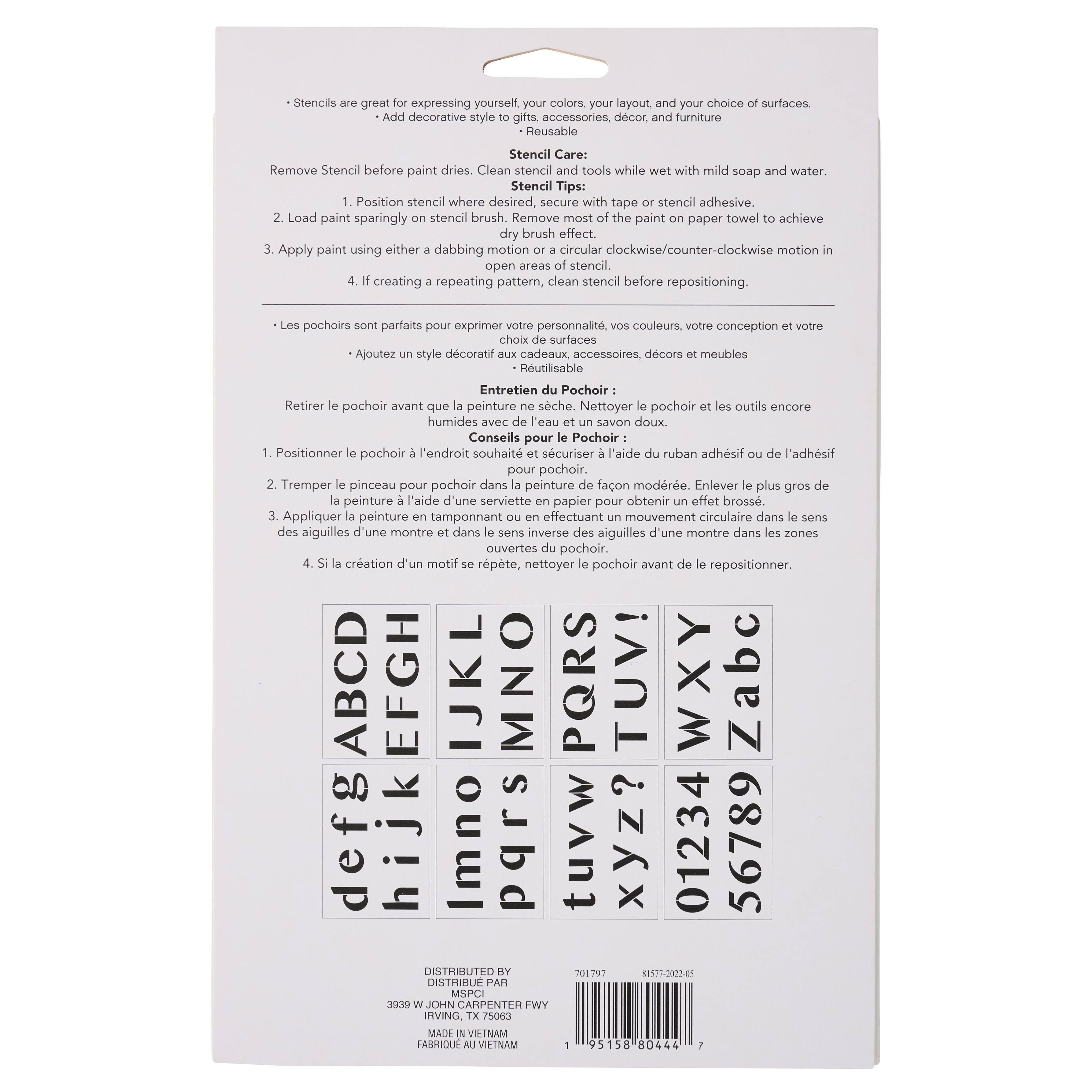 2" Modern Sans Serif Alphabet Stencils by Craft Smart®