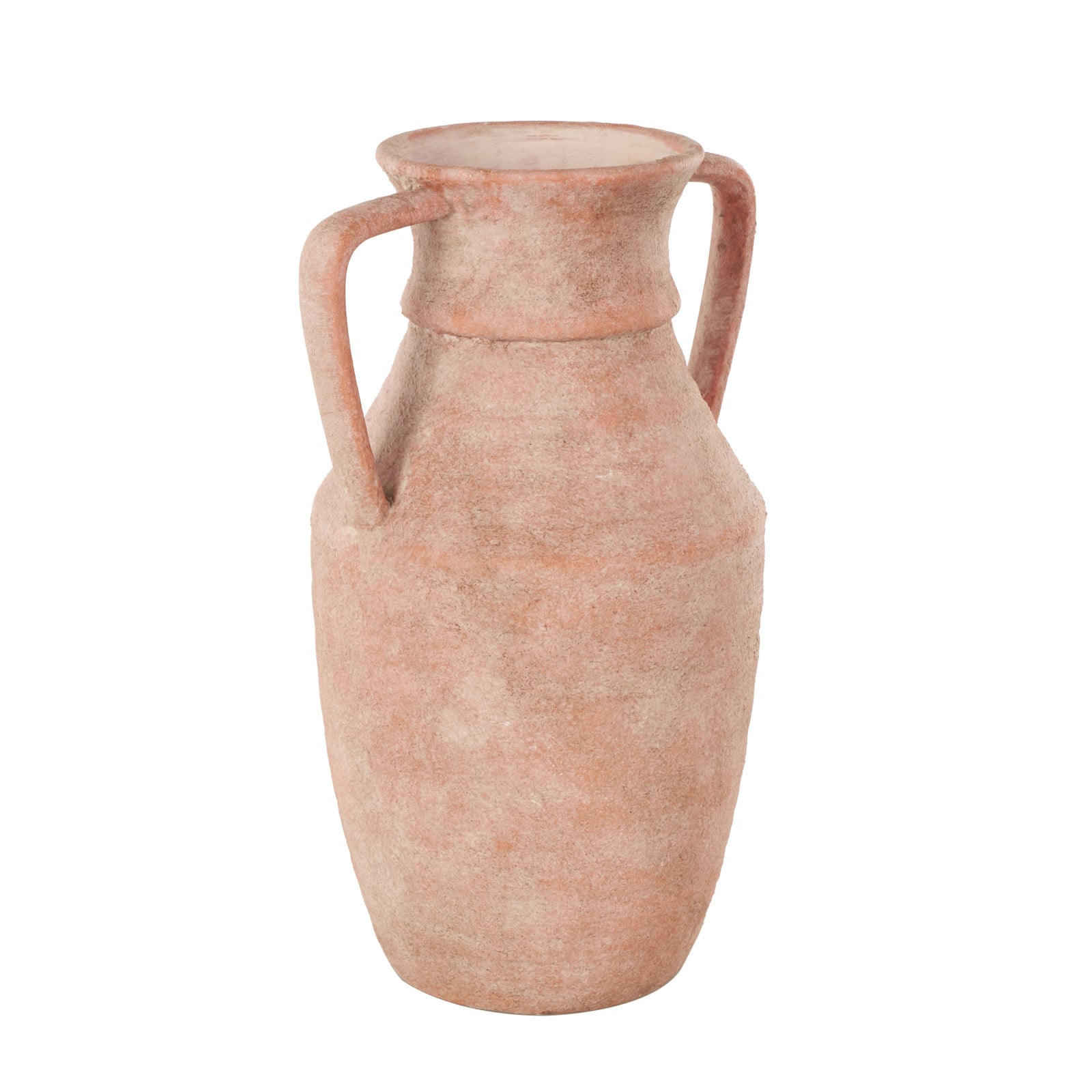 16" Pink Ceramic Antique Style Decorative Vase with Handles