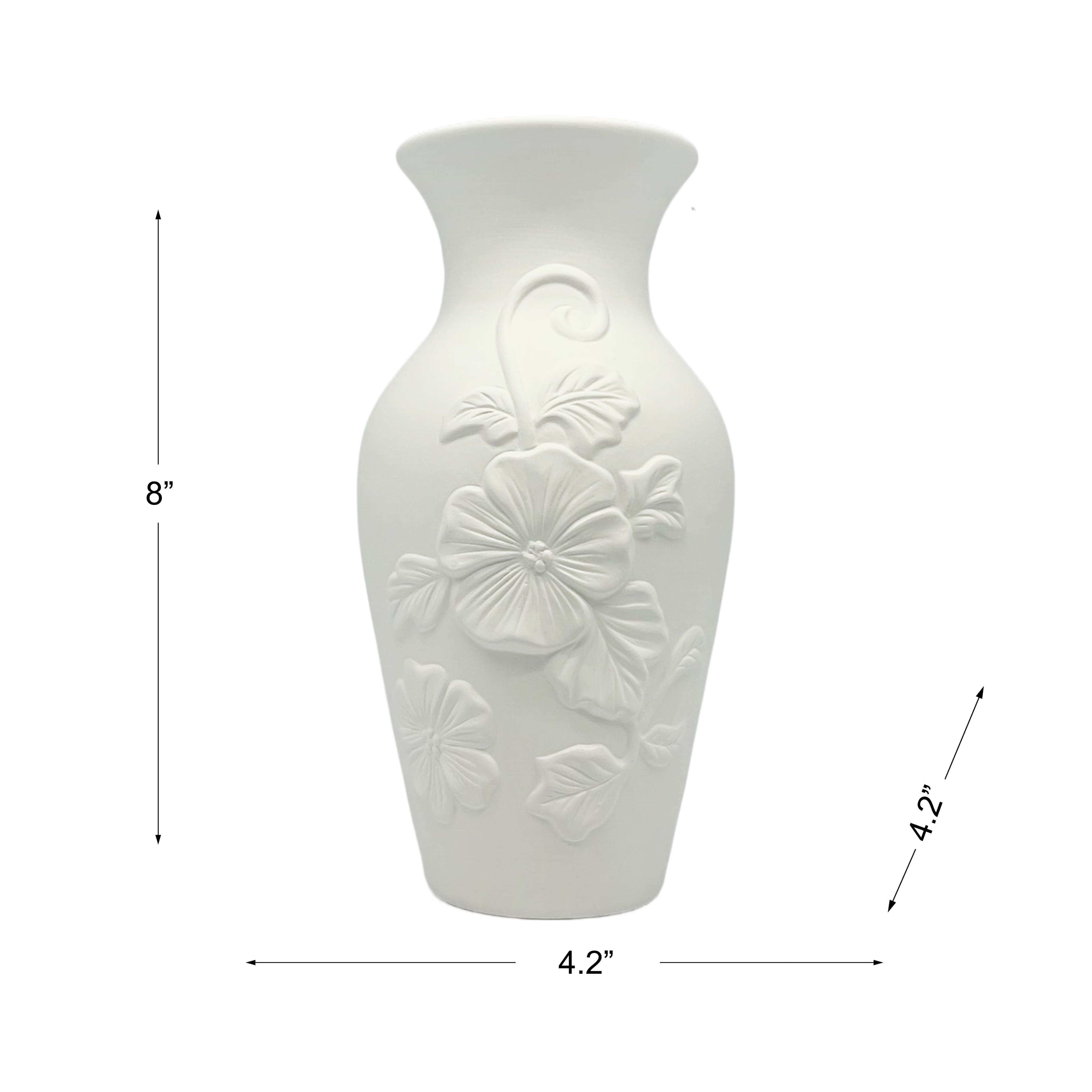 8" Embossed Floral DIY Ceramic Vase by Make Market®
