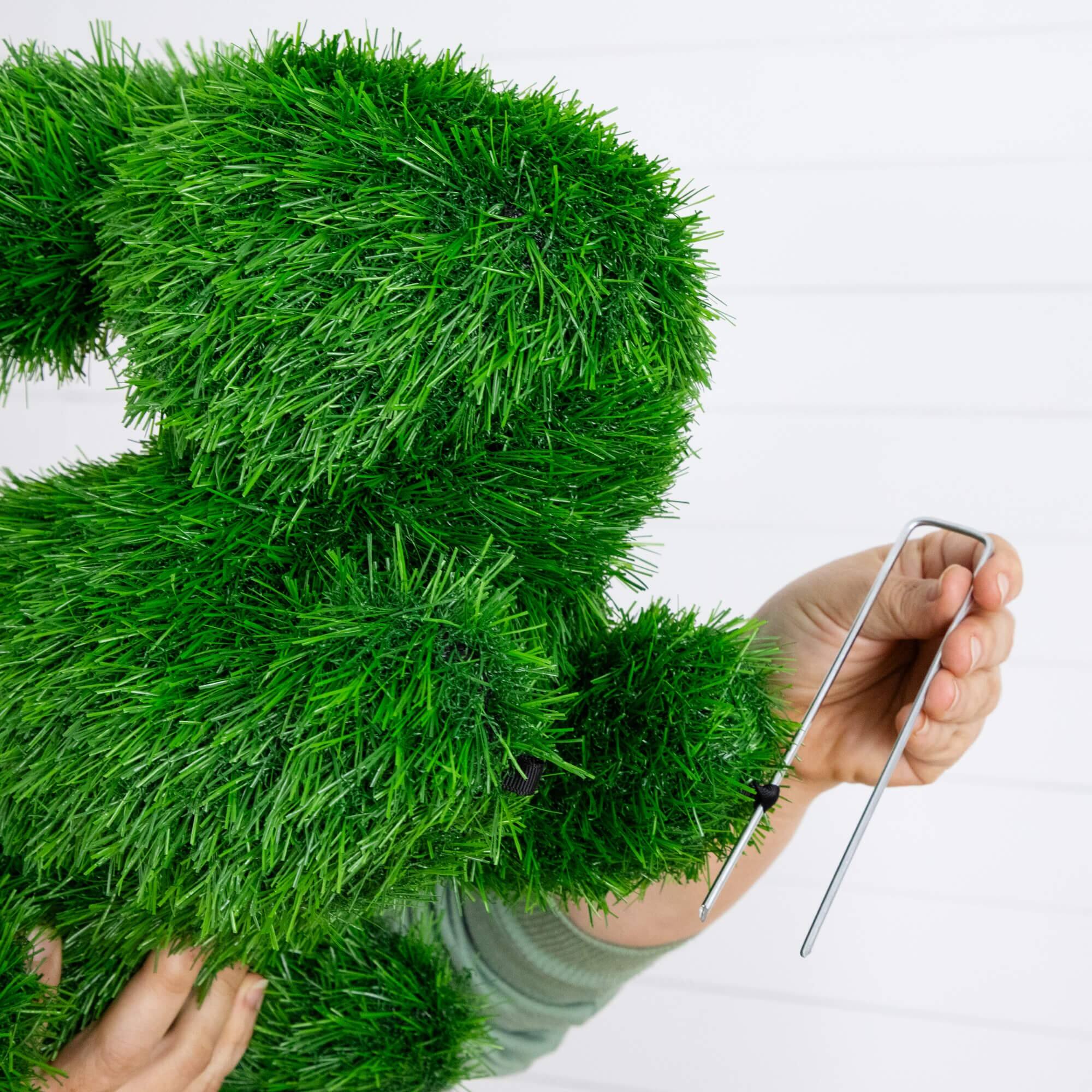 14in. UV Resistant Artificial Grass Garden Plush Topiary Bunny Rabbit (Indoor/Outdoor)