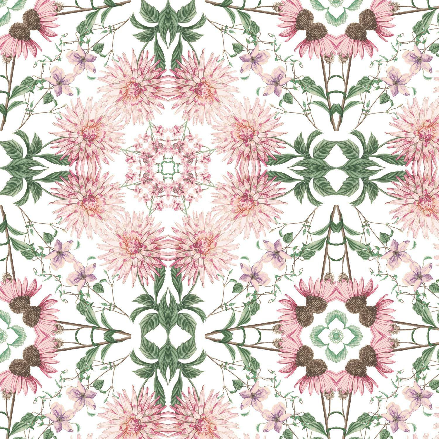 RoomMates Cottage Garden Kaleidoscope Peel & Stick Wallpaper