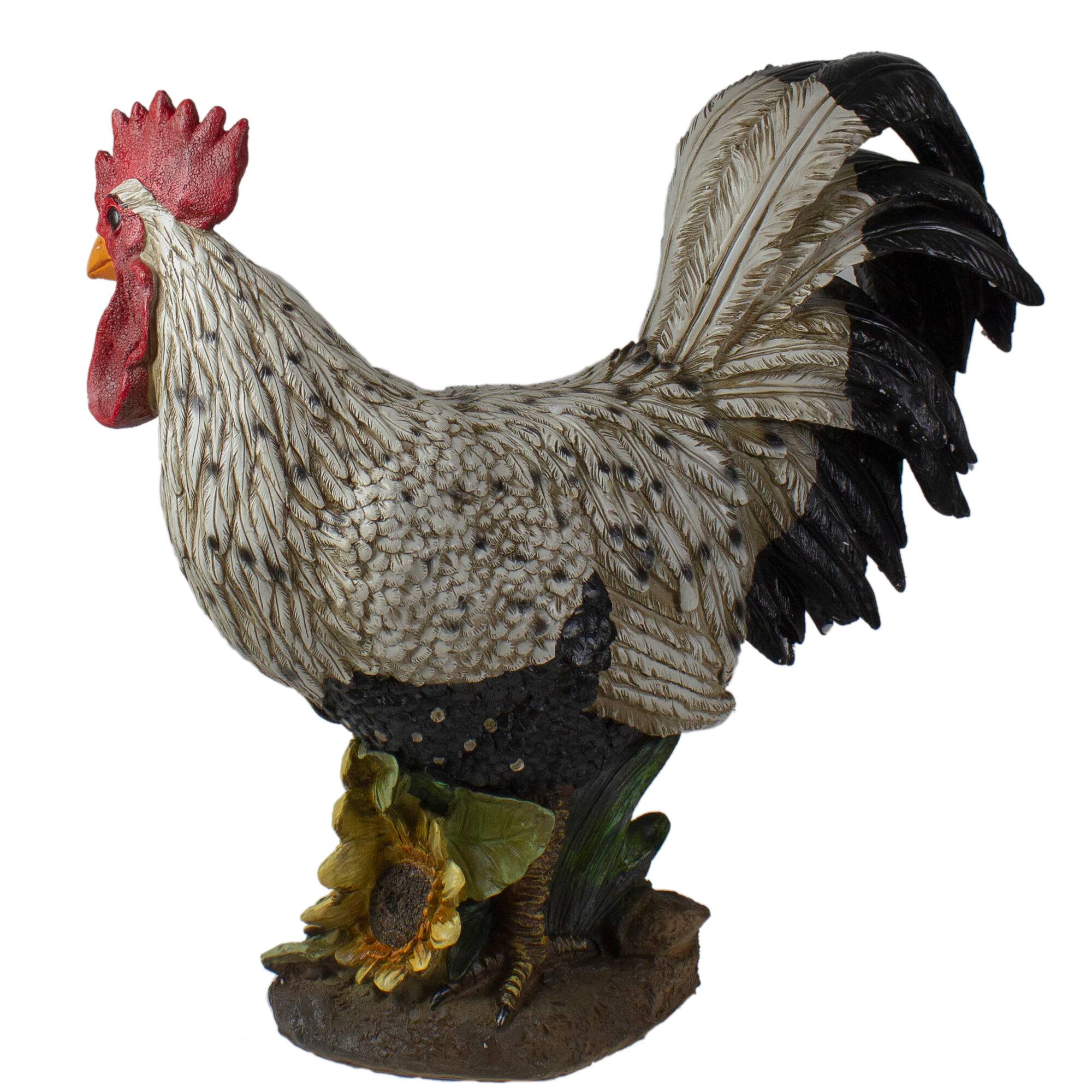 17" Standing Rooster Outdoor Garden Statue