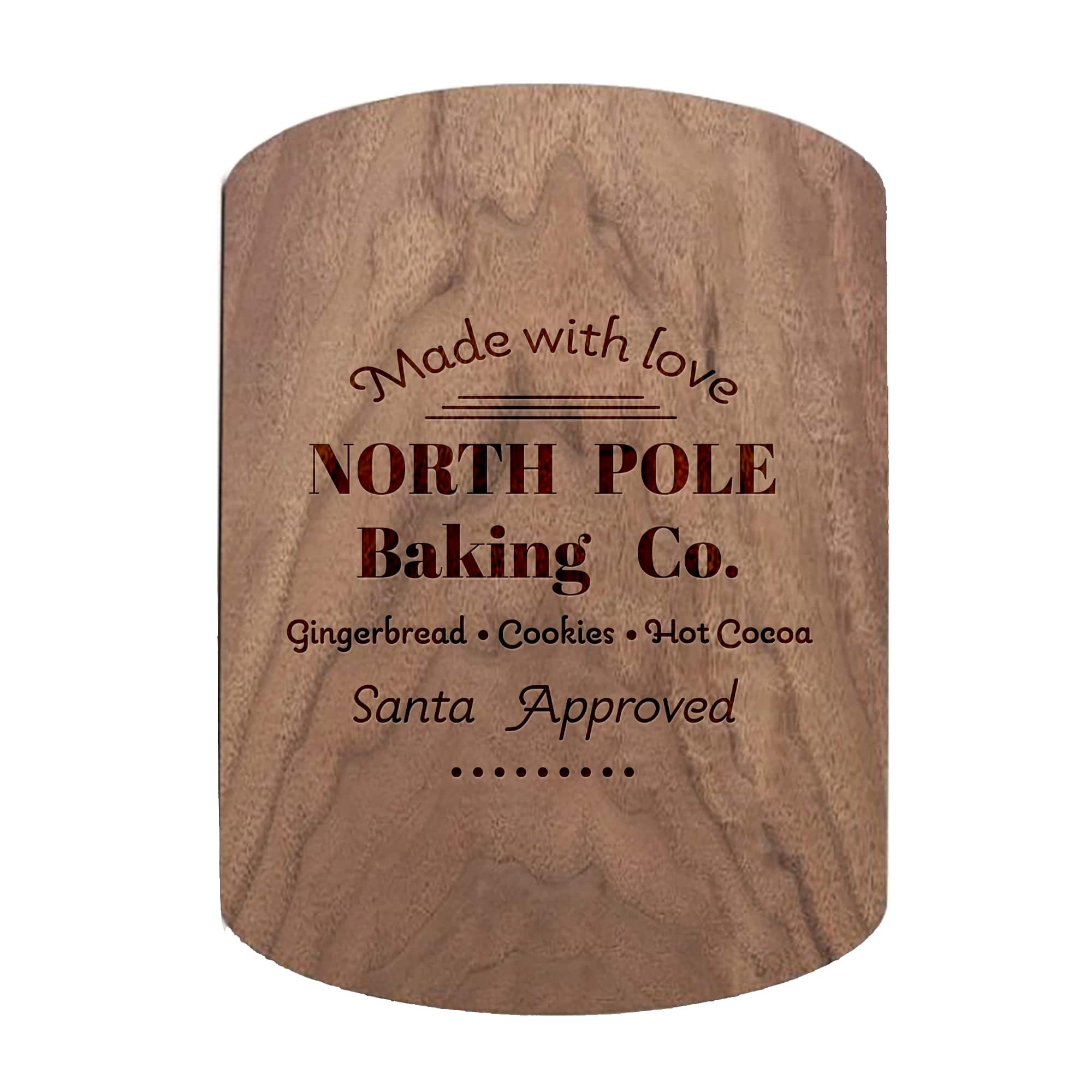 North Pole Baking Co. 11" x 8" Walnut Oval Cutting Board