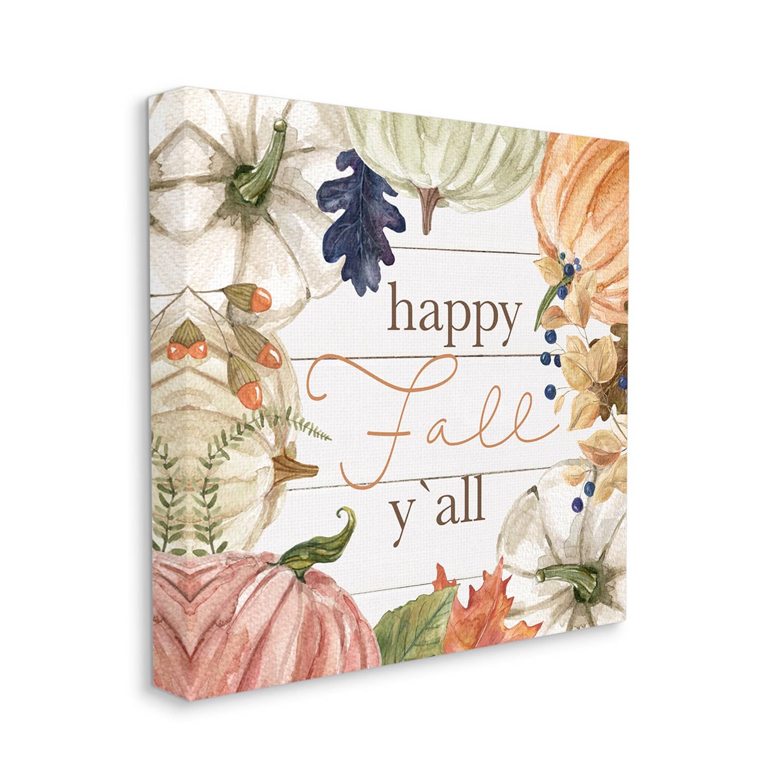 Stupell Industries Happy Fall Y'all Phrase Canvas Wall Art
