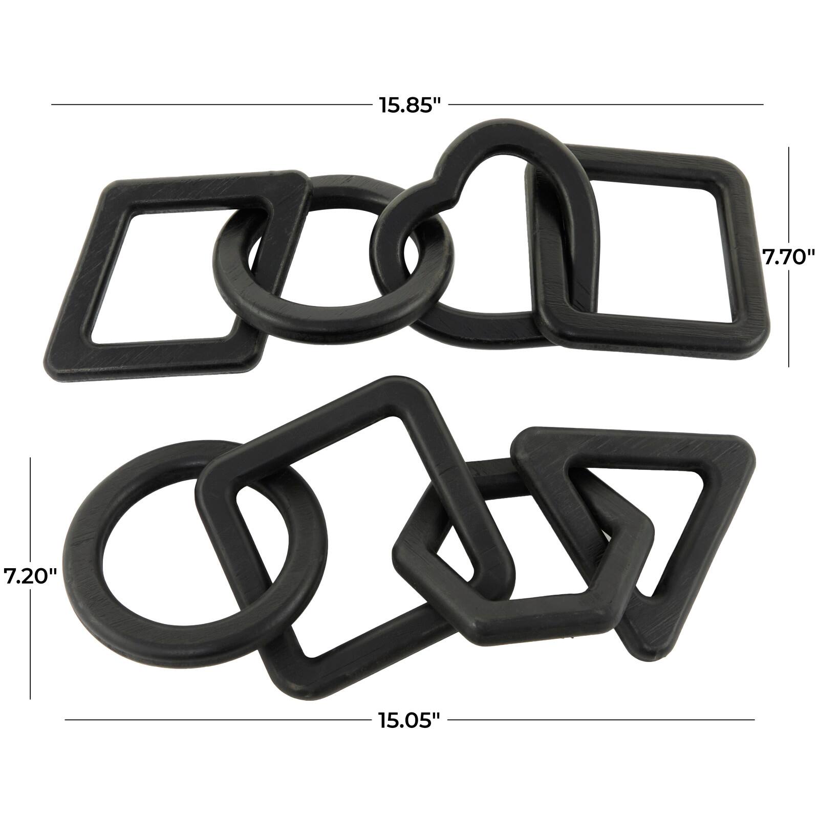 CosmoLiving by Cosmopolitan Black Geometric Wood-Inspired Chain Sculpture Set